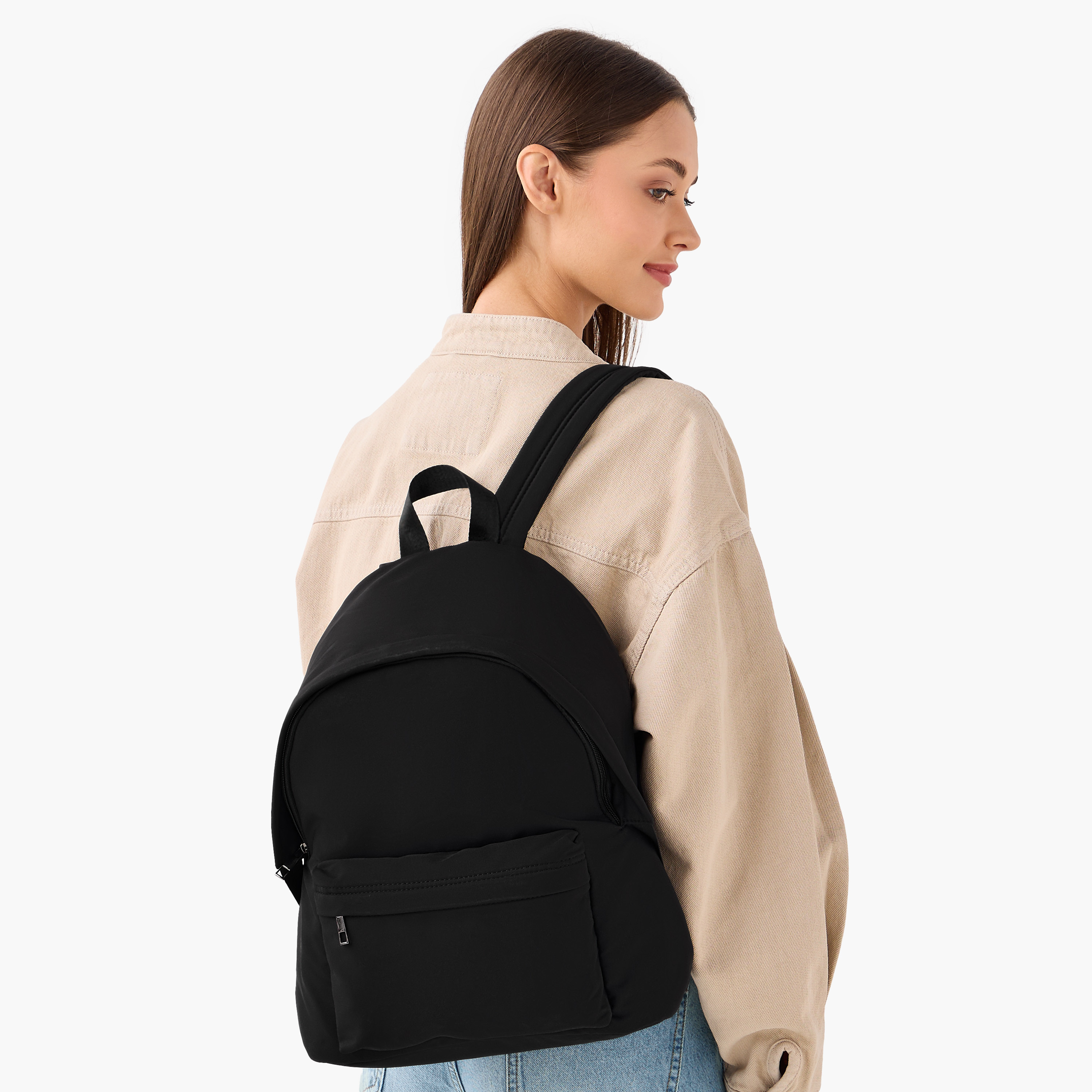 Backpack with Adjustable Shoulder Straps and Zip Closure - 27x14x42 cm-women-bagsandwallets-backpacks-image-2
