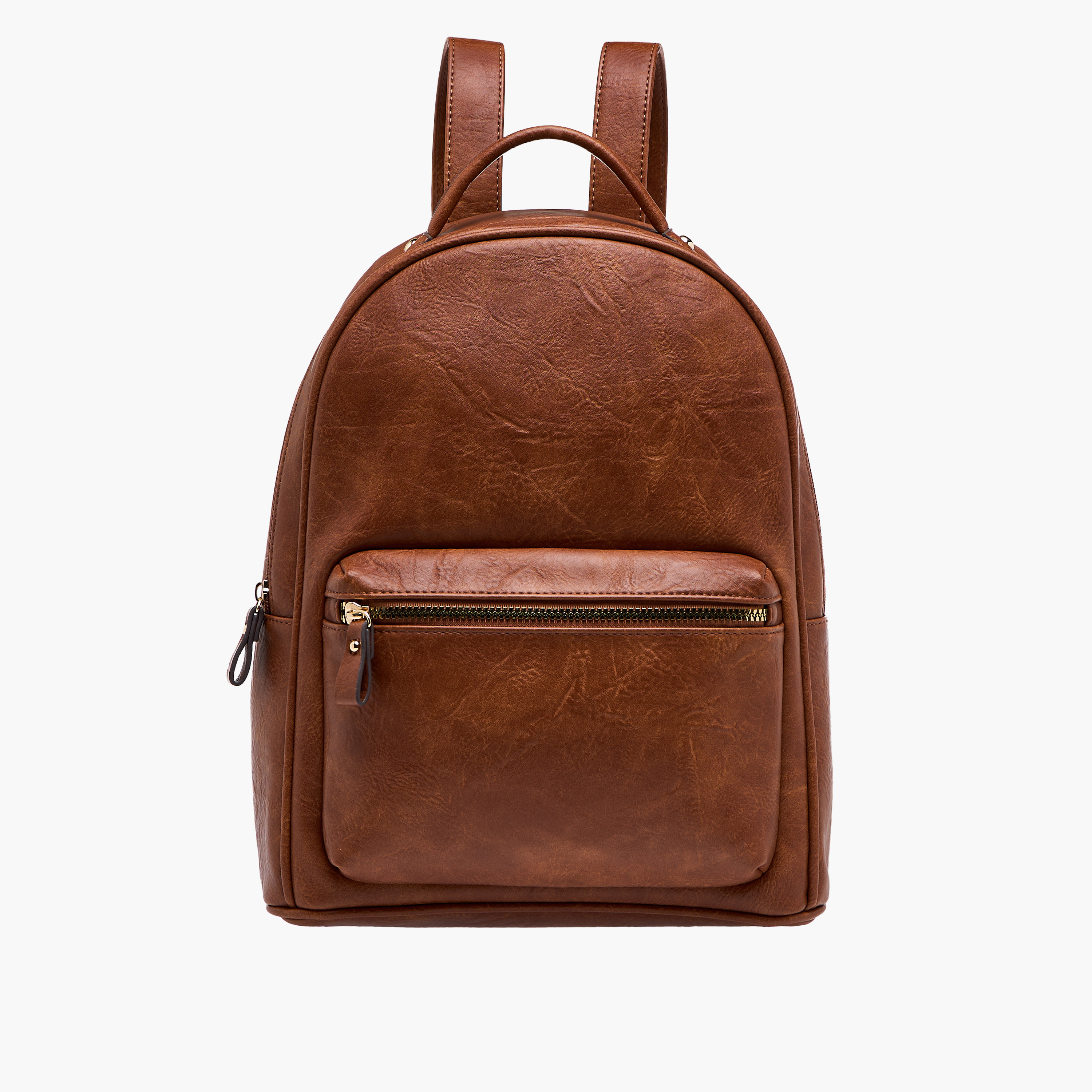 Textured Backpack with Adjustable Shoulder Straps and Zip Closure-women-bagsandwallets-backpacks-image-1