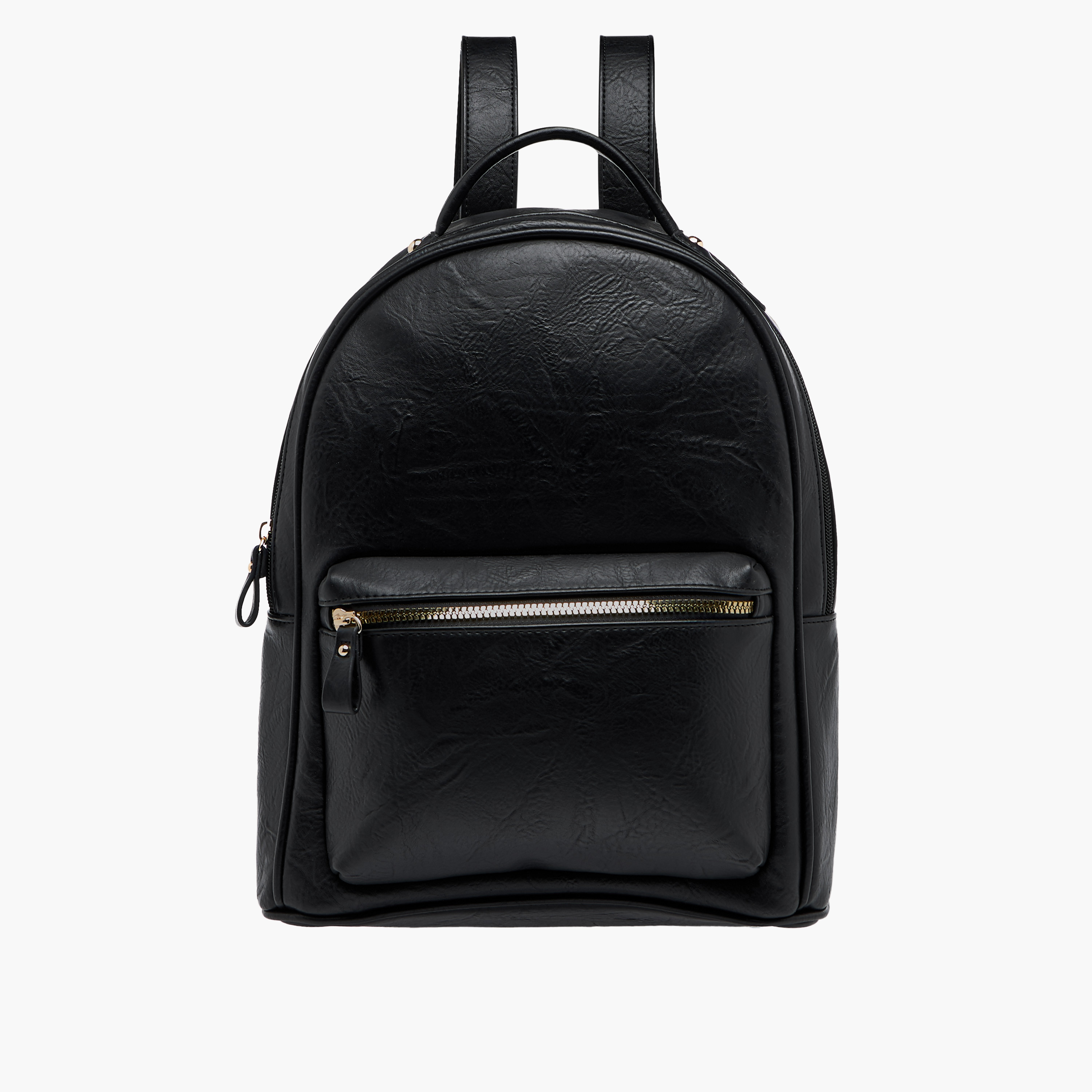 Textured Backpack with Adjustable Shoulder Straps and Zip Closure-women-bagsandwallets-backpacks-image-1