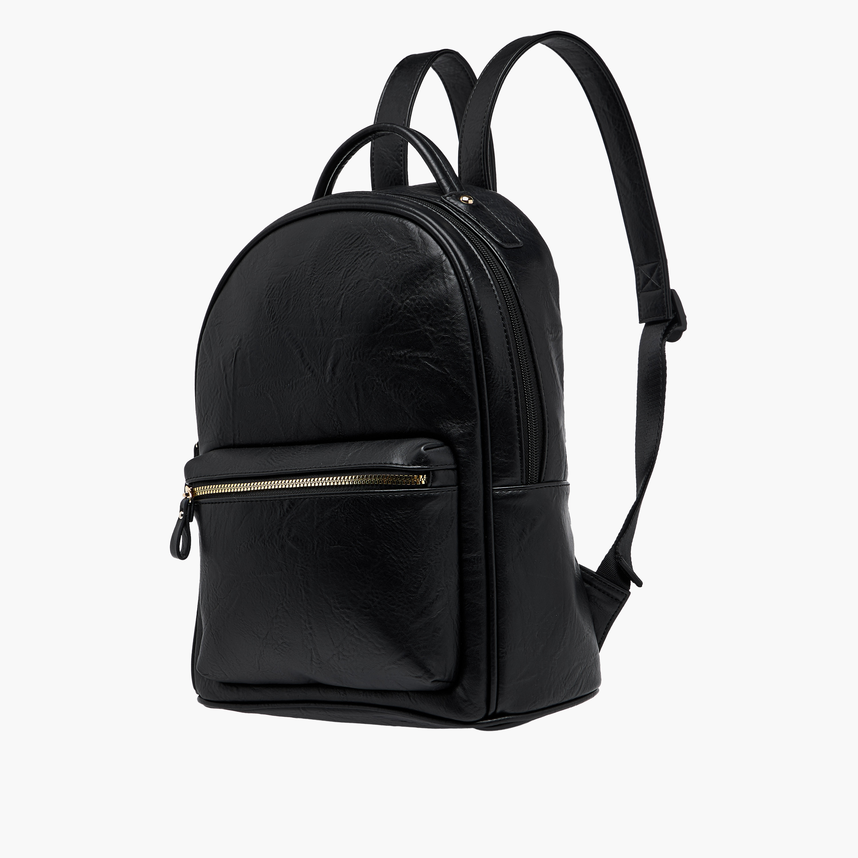 Textured Backpack with Adjustable Shoulder Straps and Zip Closure-women-bagsandwallets-backpacks-image-4