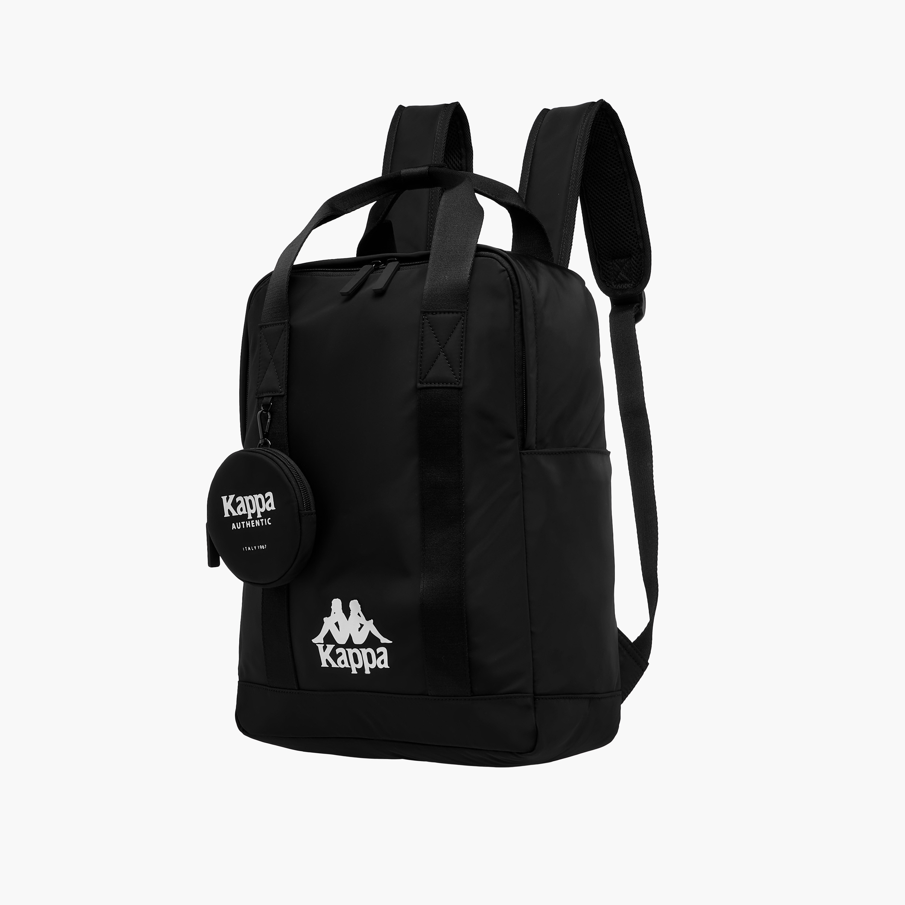 Kappa Logo Print Backpack with Adjustable Shoulder Straps and Pouch - 31.5x14x45 cm-women-bagsandwallets-backpacks-image-4