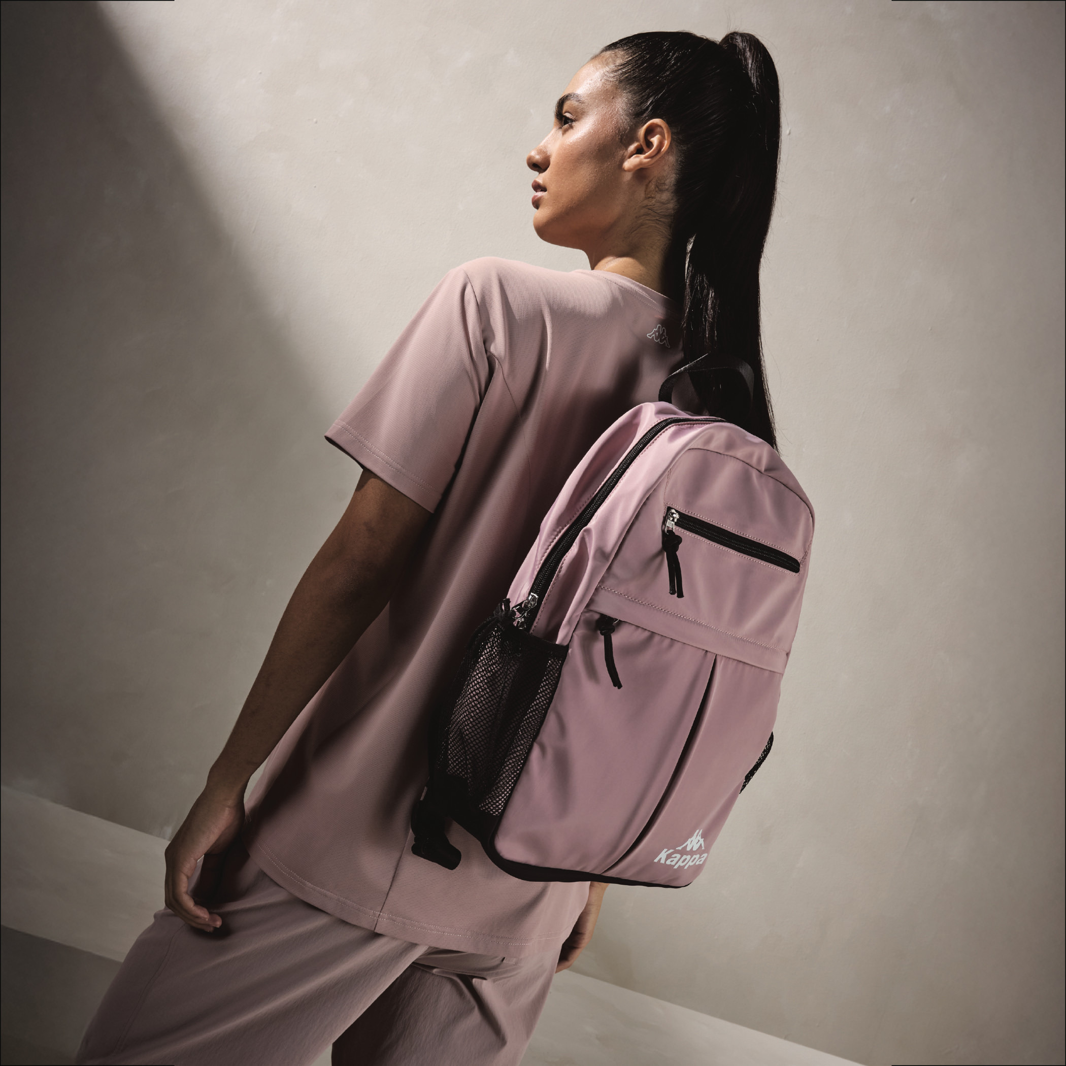 Kappa Logo Print Backpack with Adjustable Shoulder Straps - 27x14x42 cm-women-bagsandwallets-backpacks-image-1