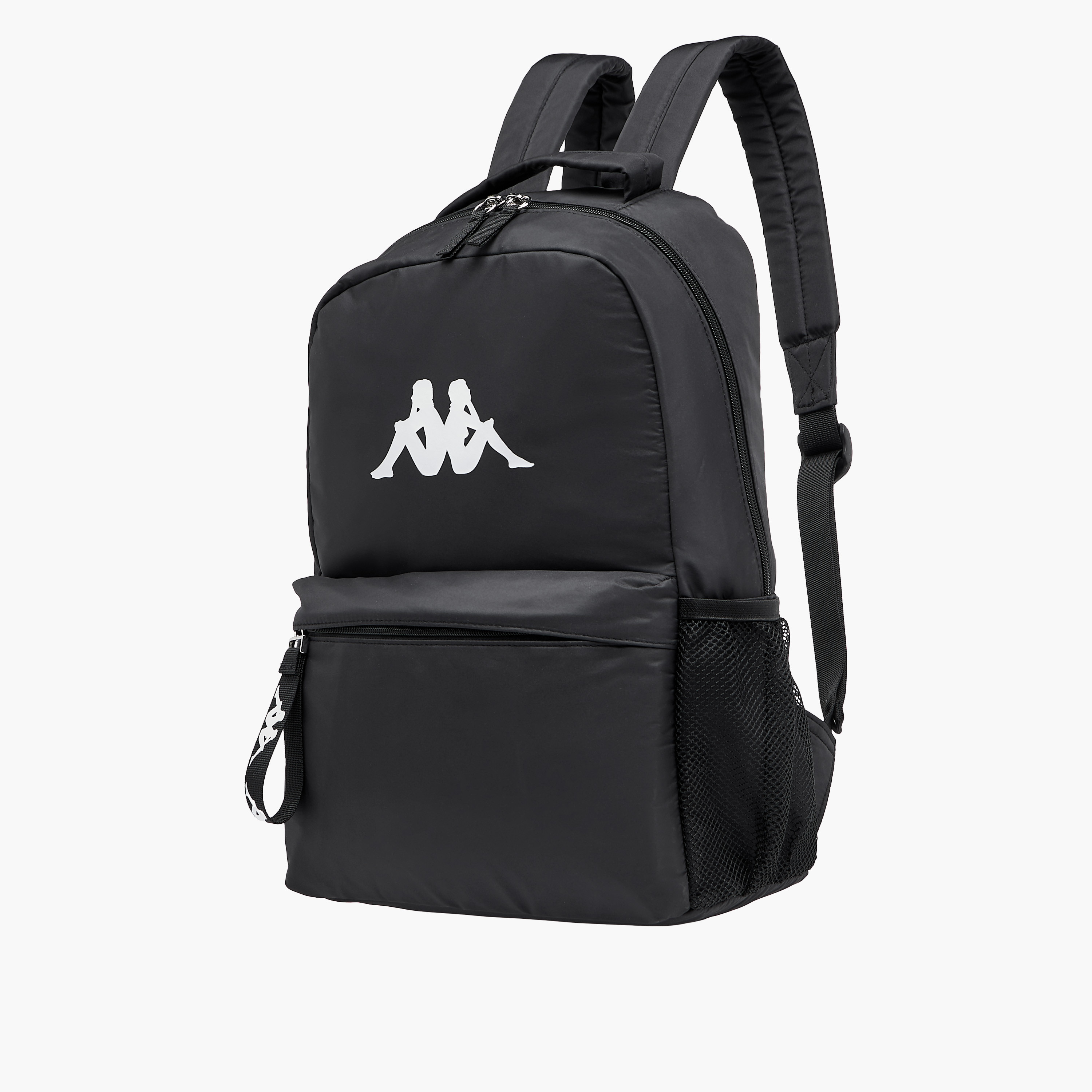 Kappa Logo Print Backpack with Adjustable Shoulder Straps and Pouch - 28x14x36 cm-women-bagsandwallets-backpacks-image-3