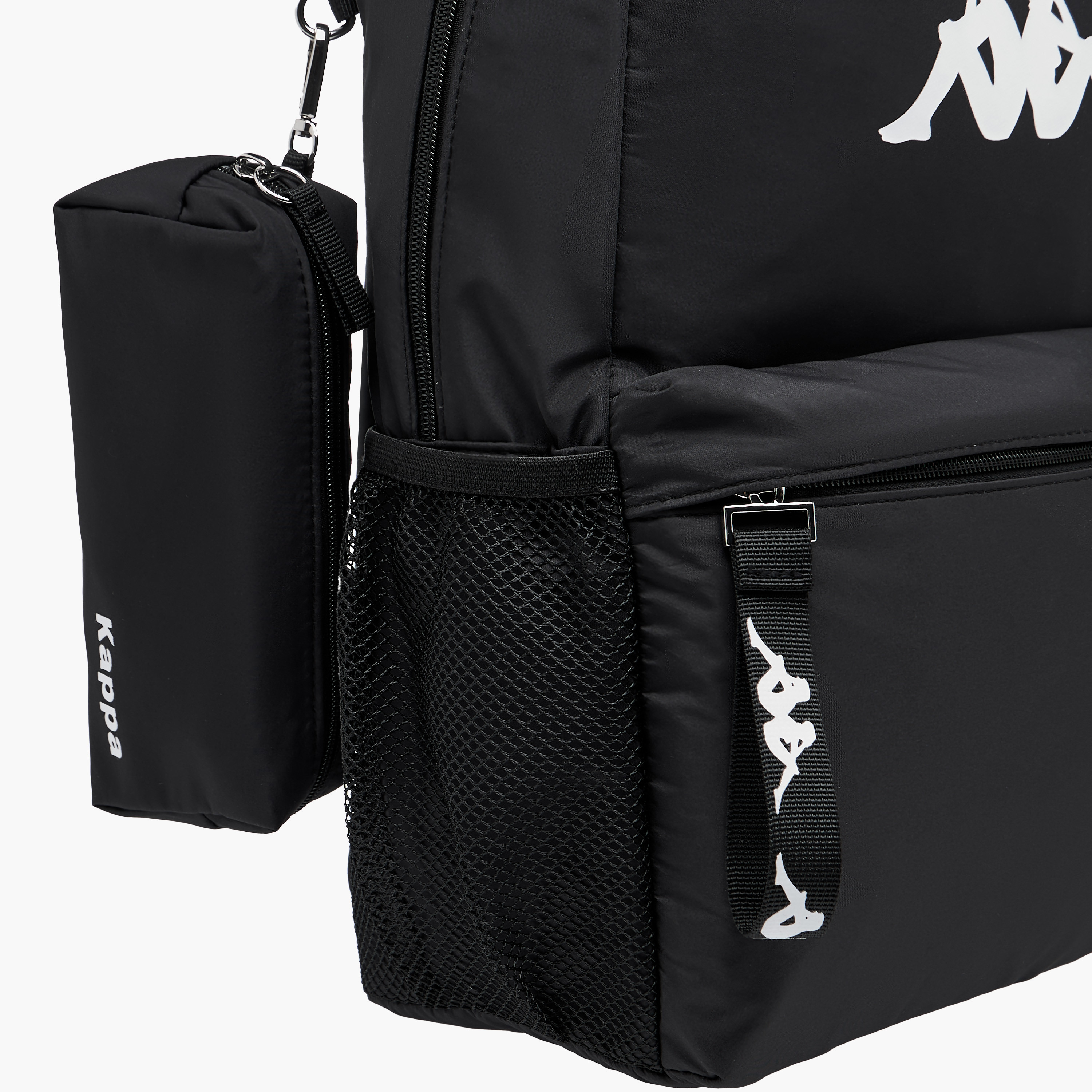 Kappa Logo Print Backpack with Adjustable Shoulder Straps and Pouch - 28x14x36 cm-women-bagsandwallets-backpacks-image-6