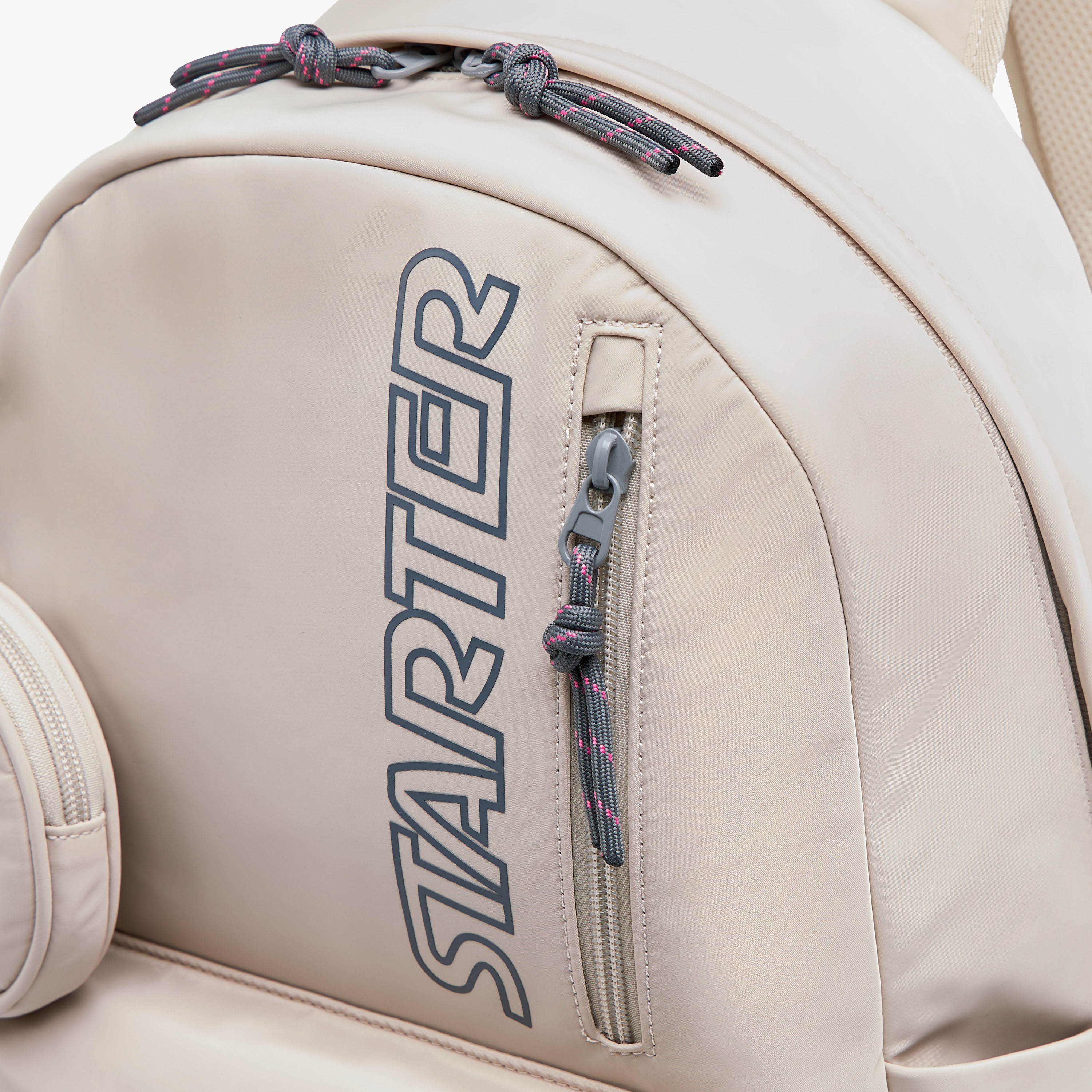 Starter Logo Print Backpack with Adjustable Shoulder Straps and Pouch - 28x13x42 cm-women-bagsandwallets-backpacks-image-7