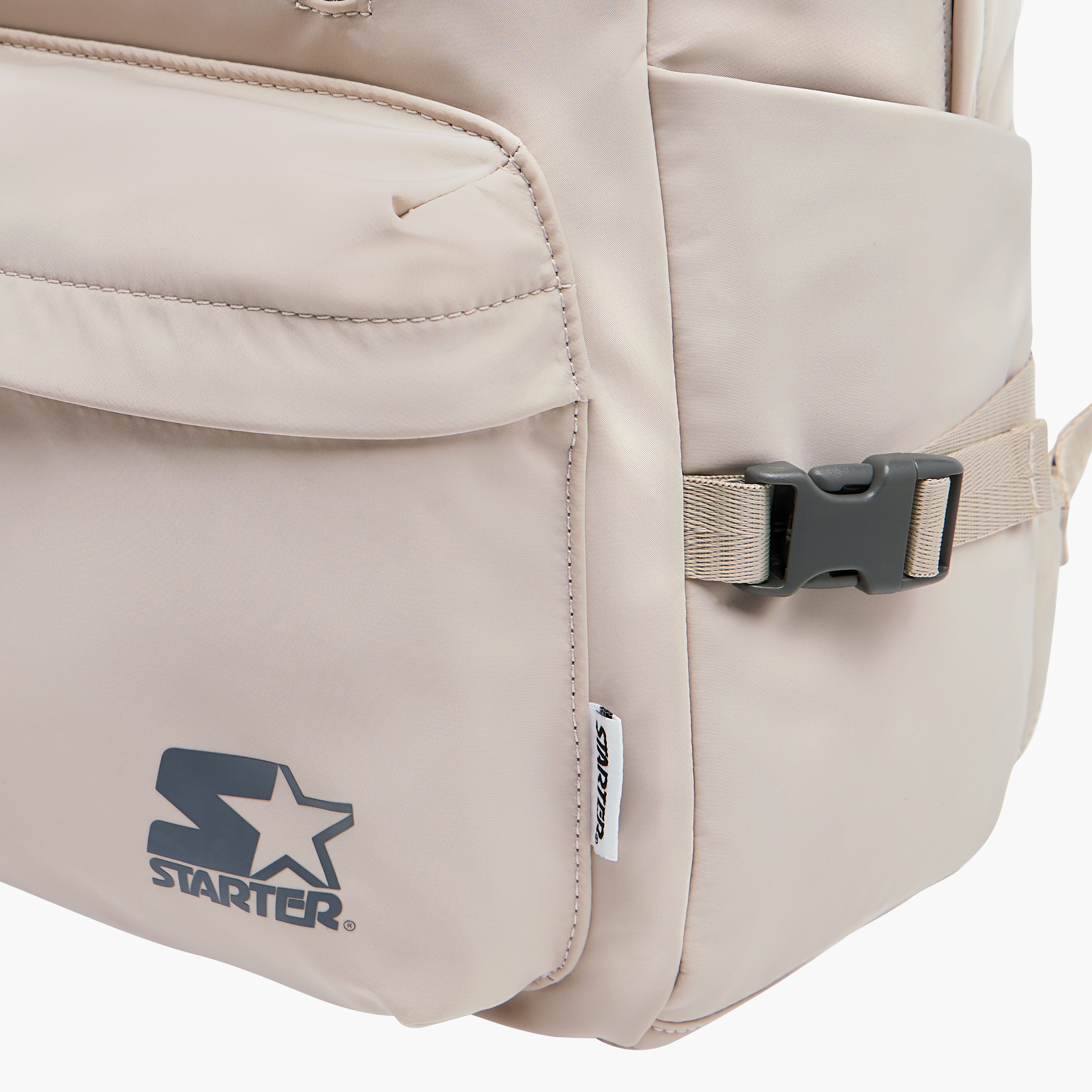 Starter Logo Print Backpack with Adjustable Shoulder Straps and Pouch - 28x13x42 cm-women-bagsandwallets-backpacks-image-8