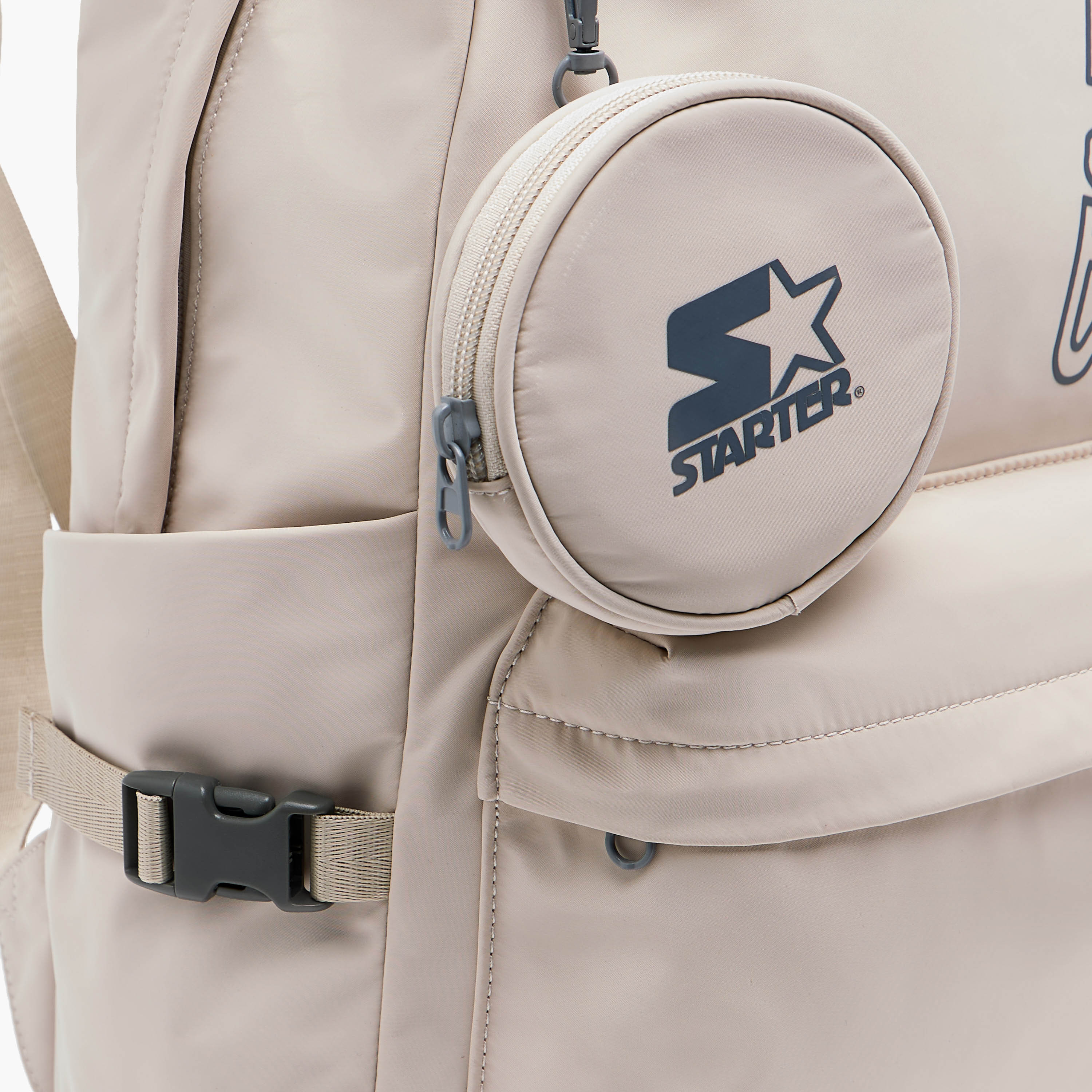 Starter Logo Print Backpack with Adjustable Shoulder Straps and Pouch - 28x13x42 cm-women-bagsandwallets-backpacks-image-9