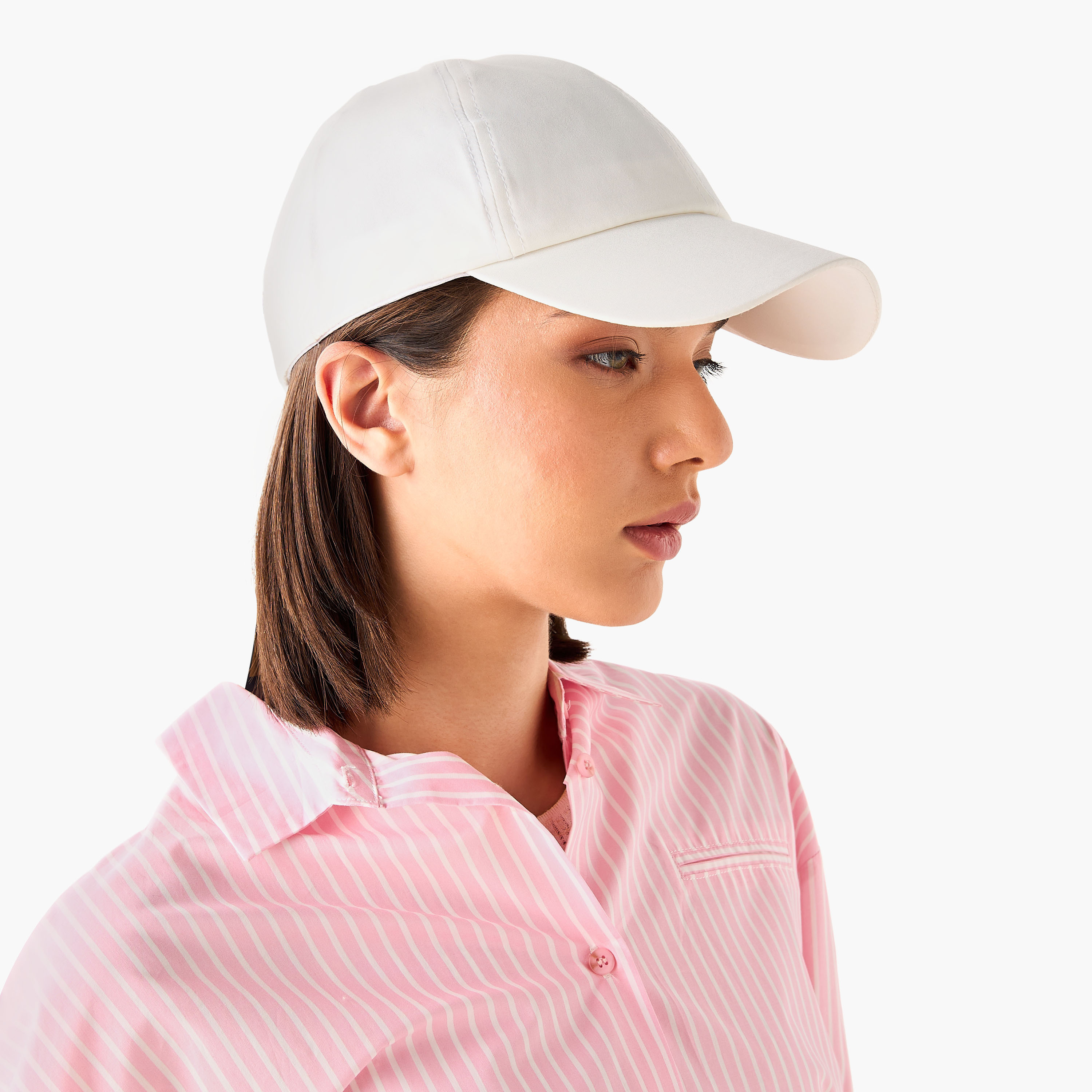 Stitch Detail Cap with Hook and Loop Closure-women-clothingaccessories-capsandhats-image-2
