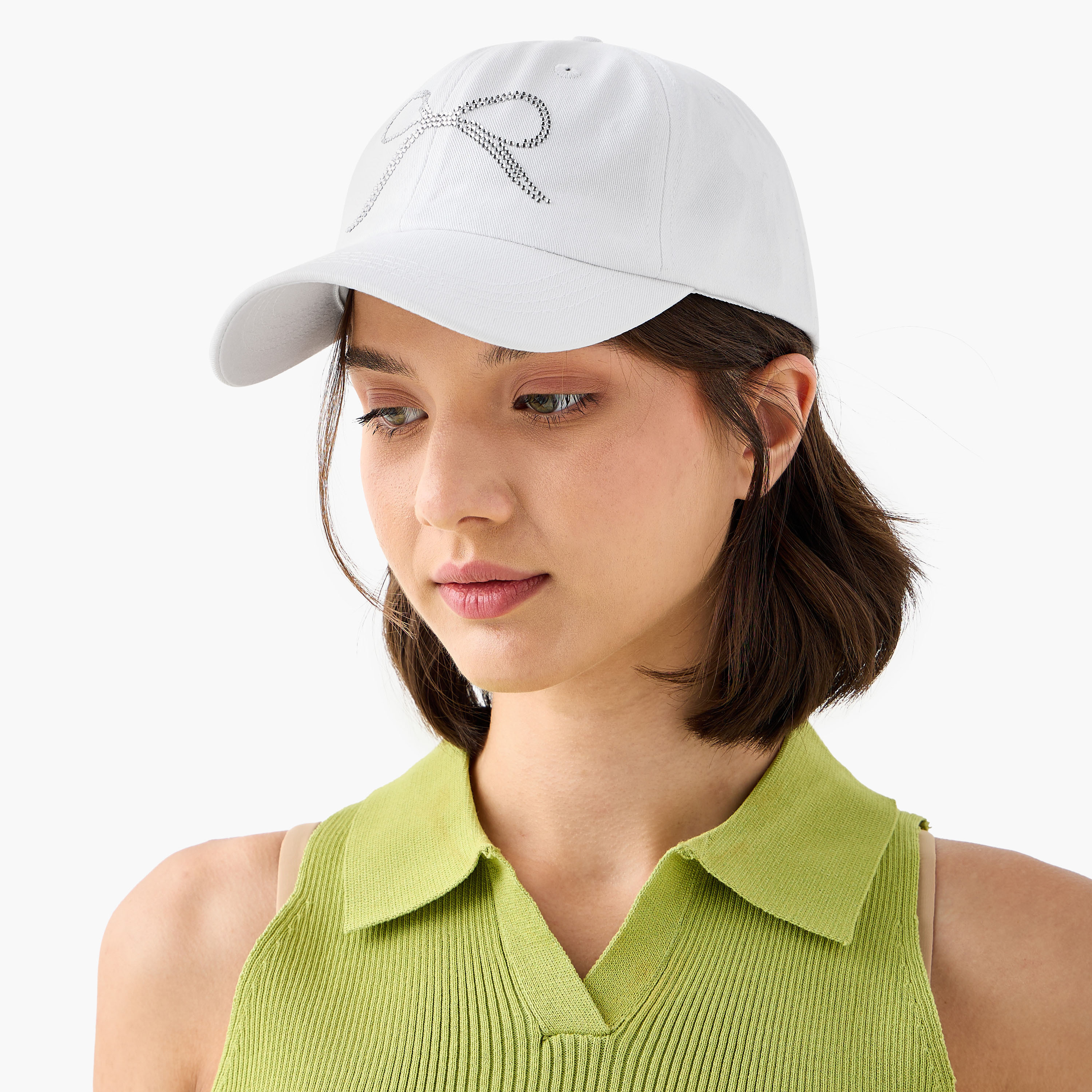 Bow Embellished Cap with Buckle Strap Closure-women-winterwear-capsandhats-image-2