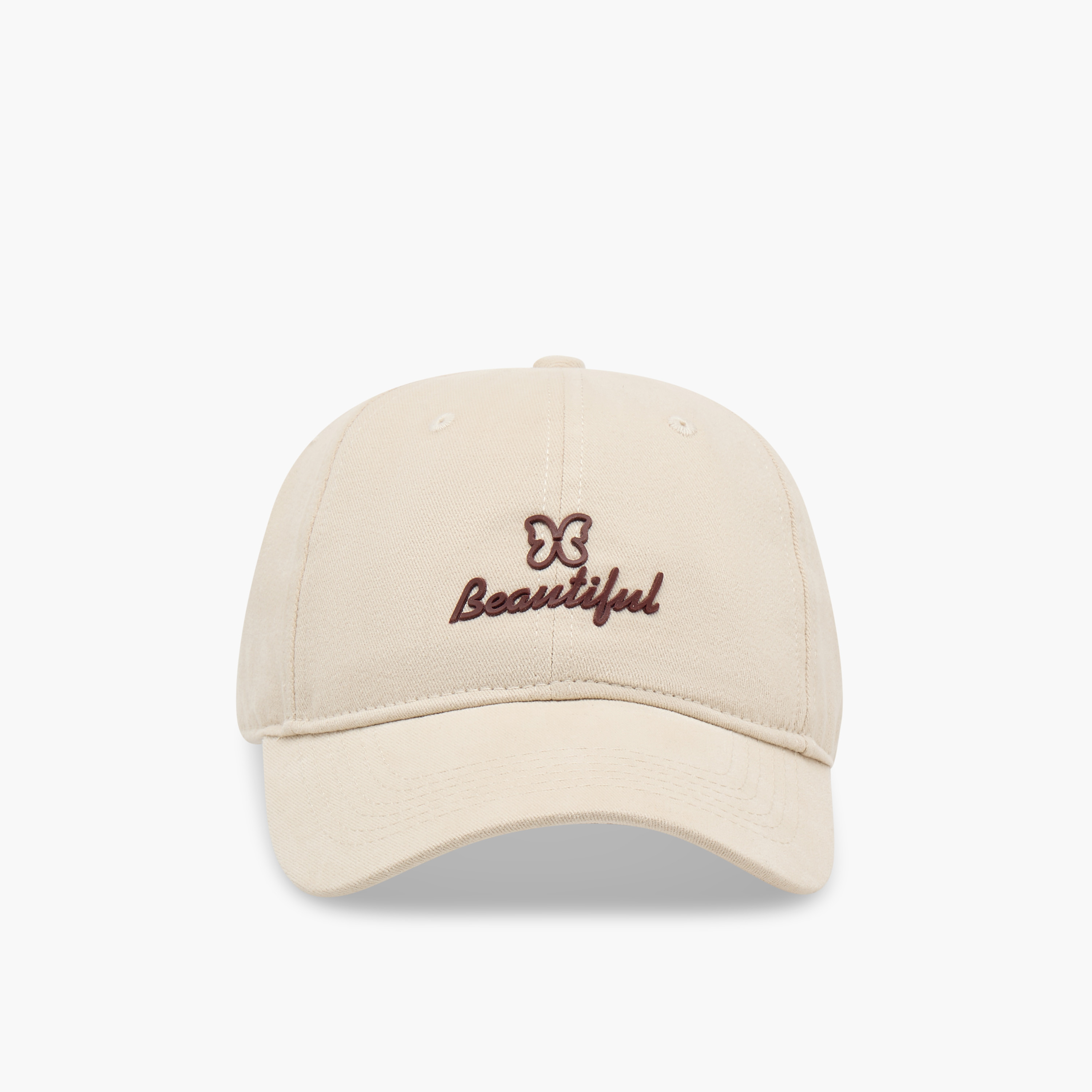 Embossed Detail Cap with Buckle Strap Closure-women-clothingaccessories-capsandhats-image-1