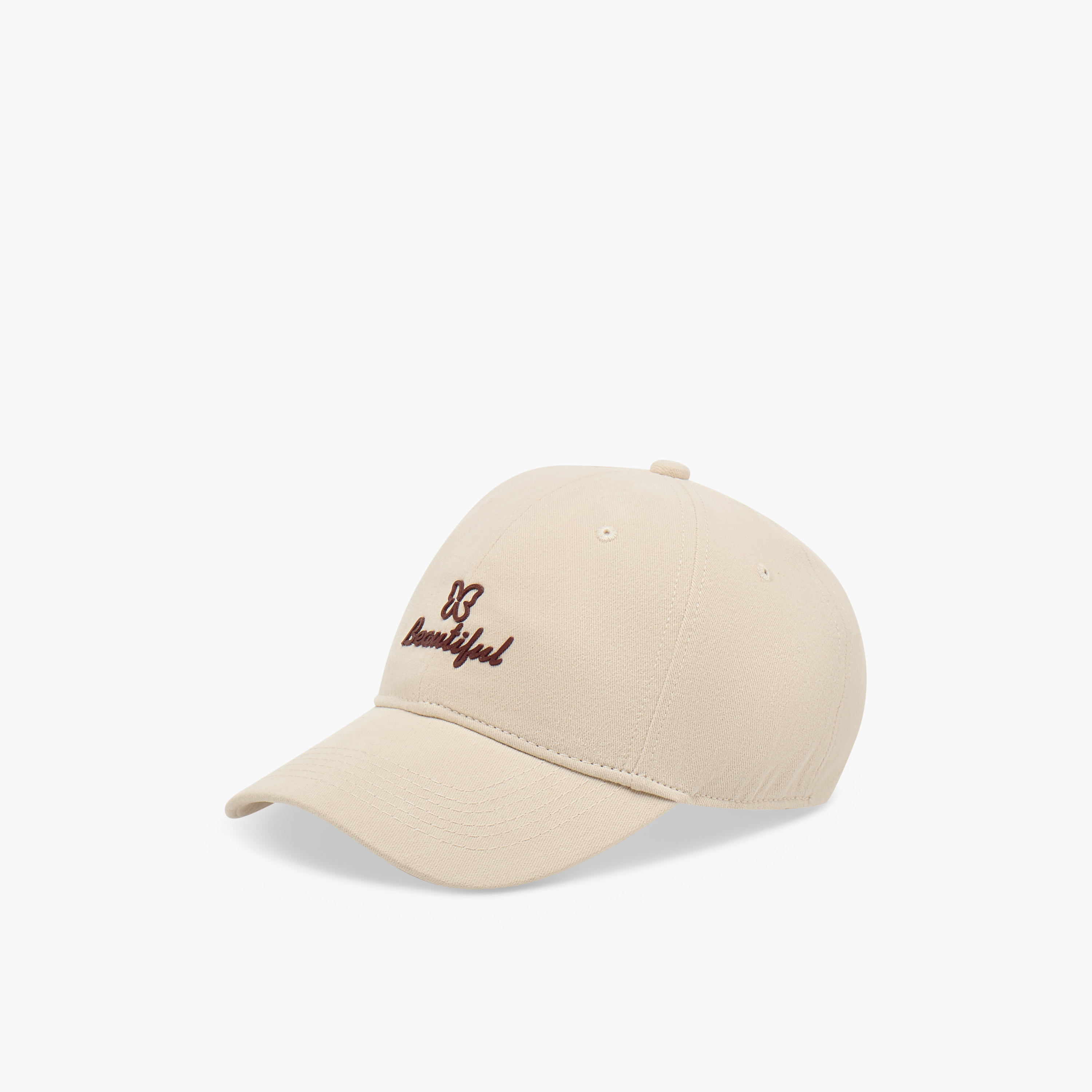 Embossed Detail Cap with Buckle Strap Closure-women-clothingaccessories-capsandhats-image-3
