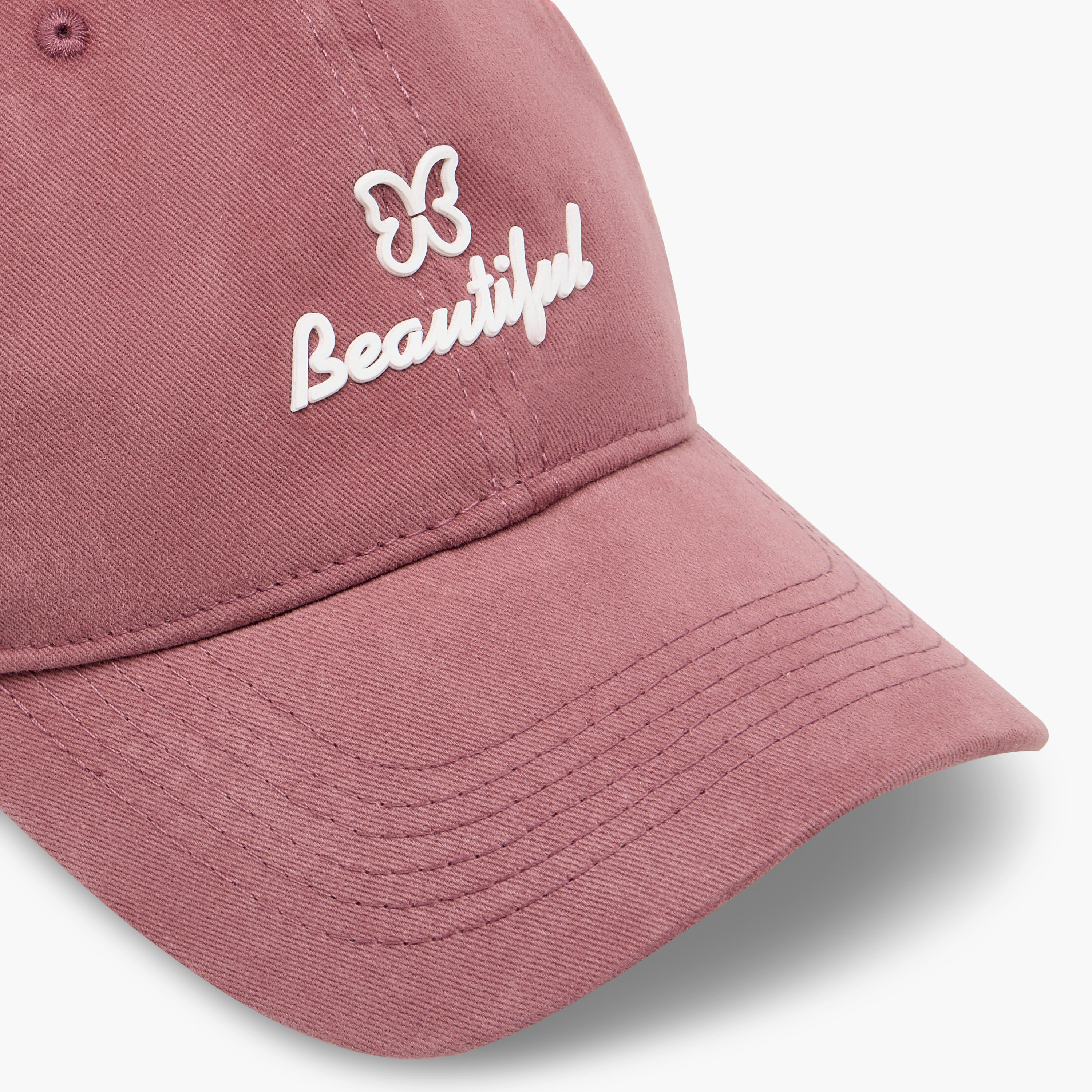 Embossed Detail Cap with Buckle Strap Closure-women-clothingaccessories-capsandhats-image-6