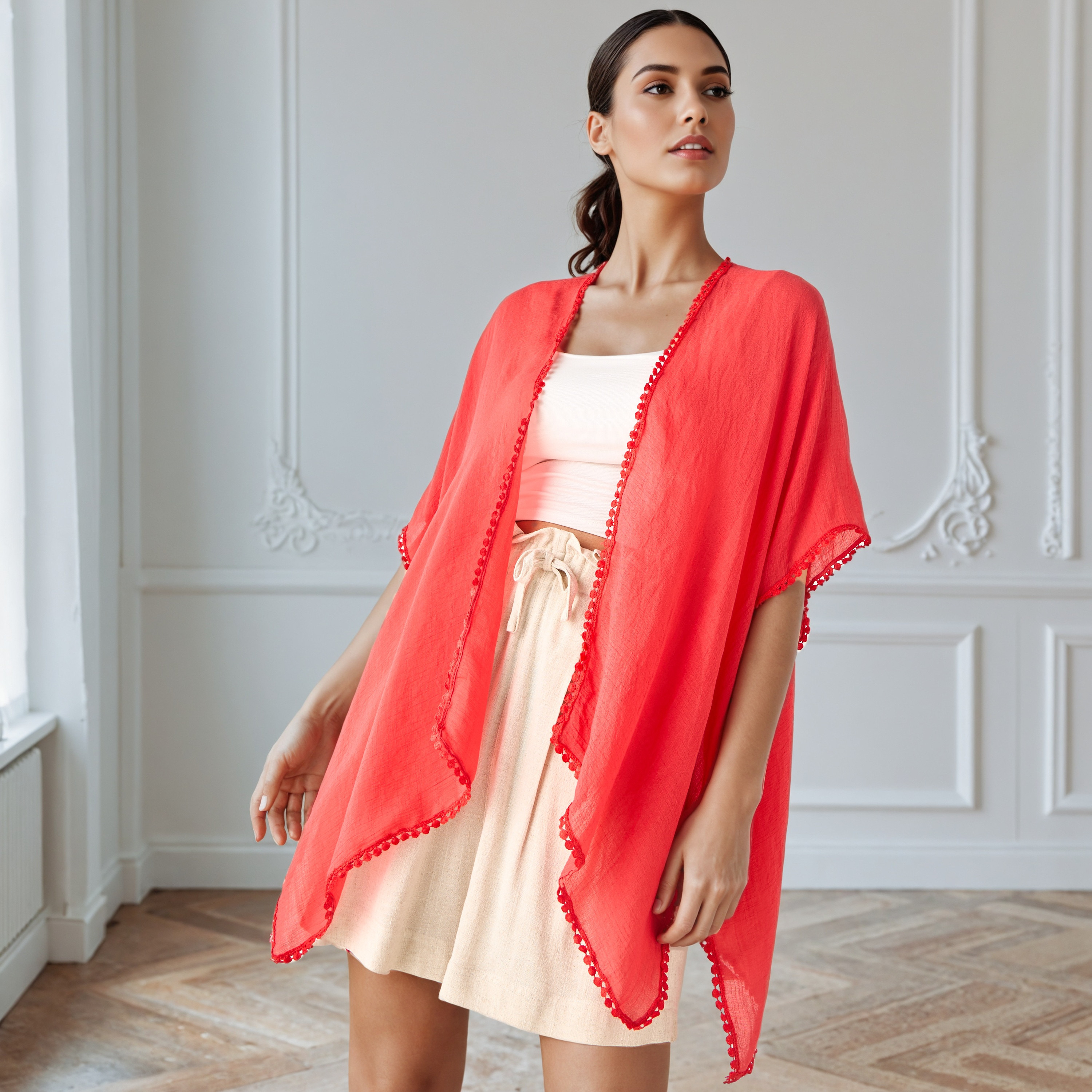 Lace and Pom-Pom Detail Cover Up-women-clothing-swimandbeach-coverups-image-2