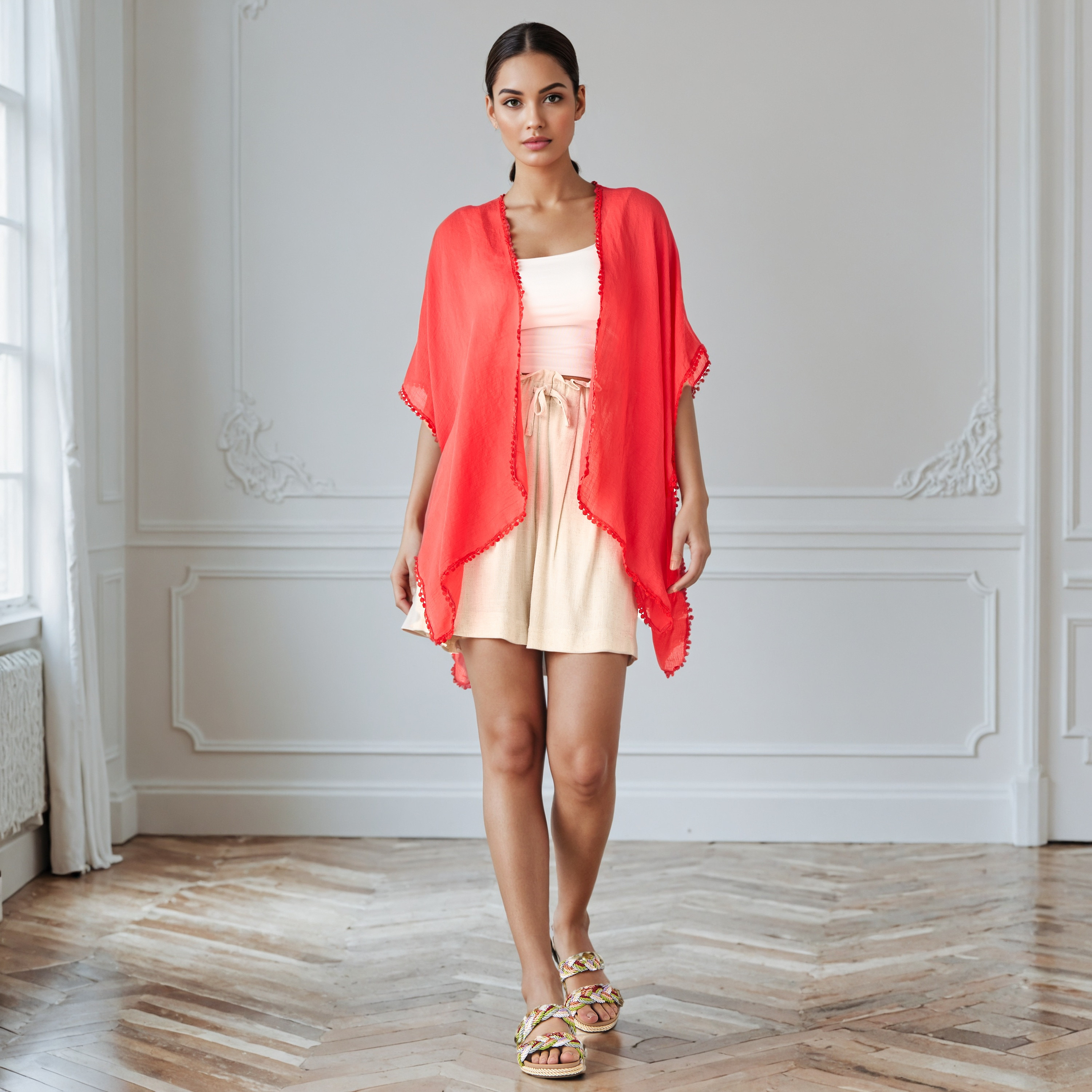 Lace and Pom-Pom Detail Cover Up-women-clothing-swimandbeach-coverups-image-4