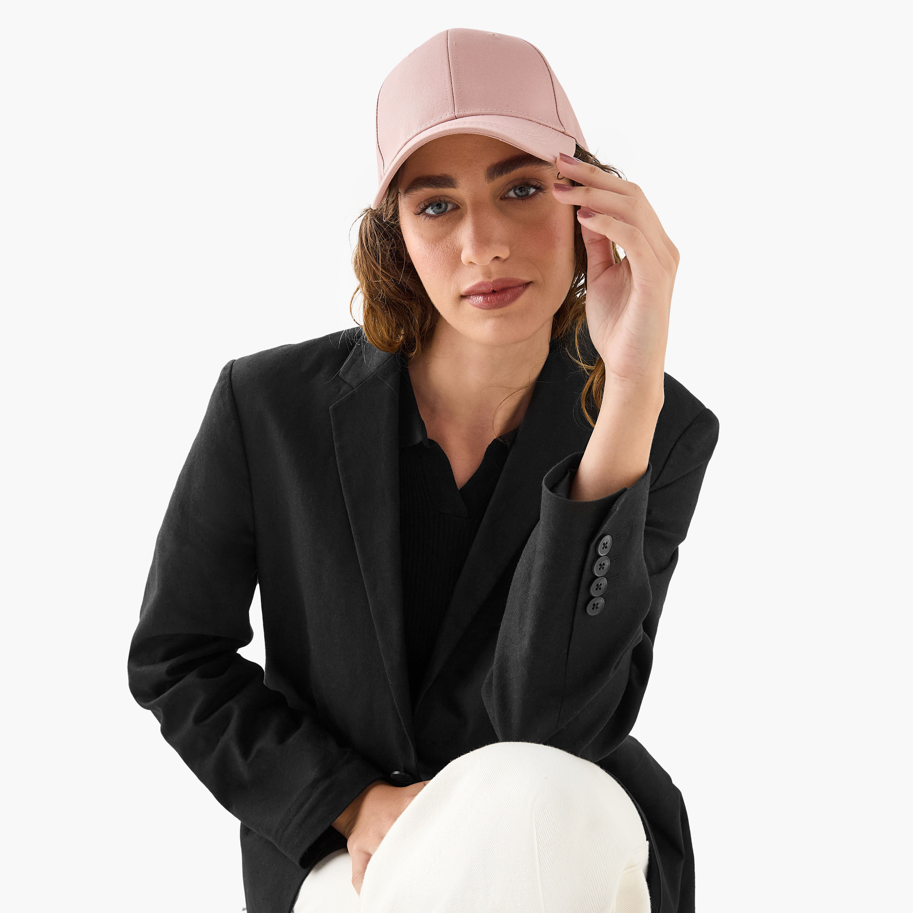 Canvas Baseball Cap with Buckled Strap Closure-women-clothingaccessories-capsandhats-image-2