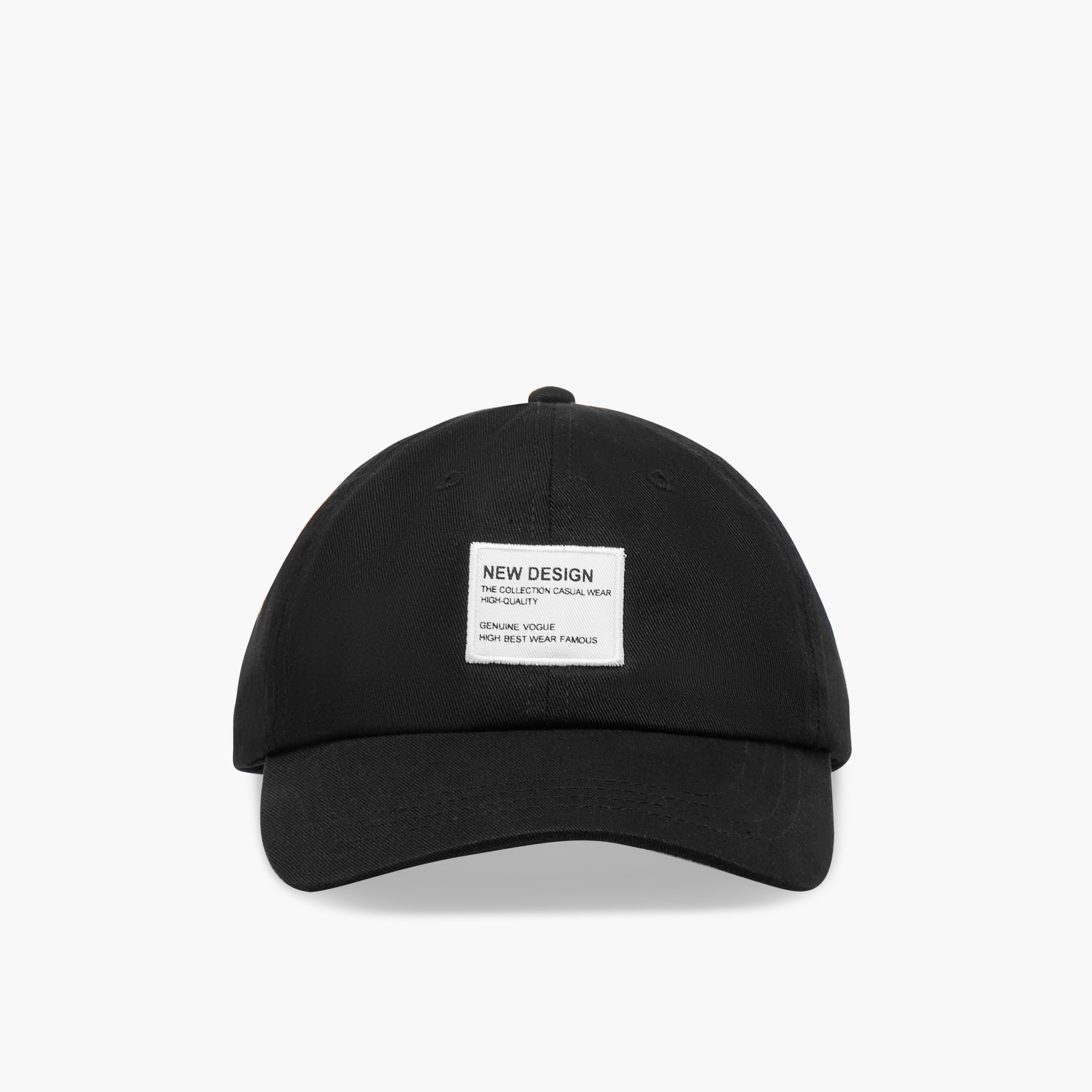Patch Detail Cap with Buckled Strap Closure-women-clothingaccessories-capsandhats-image-1