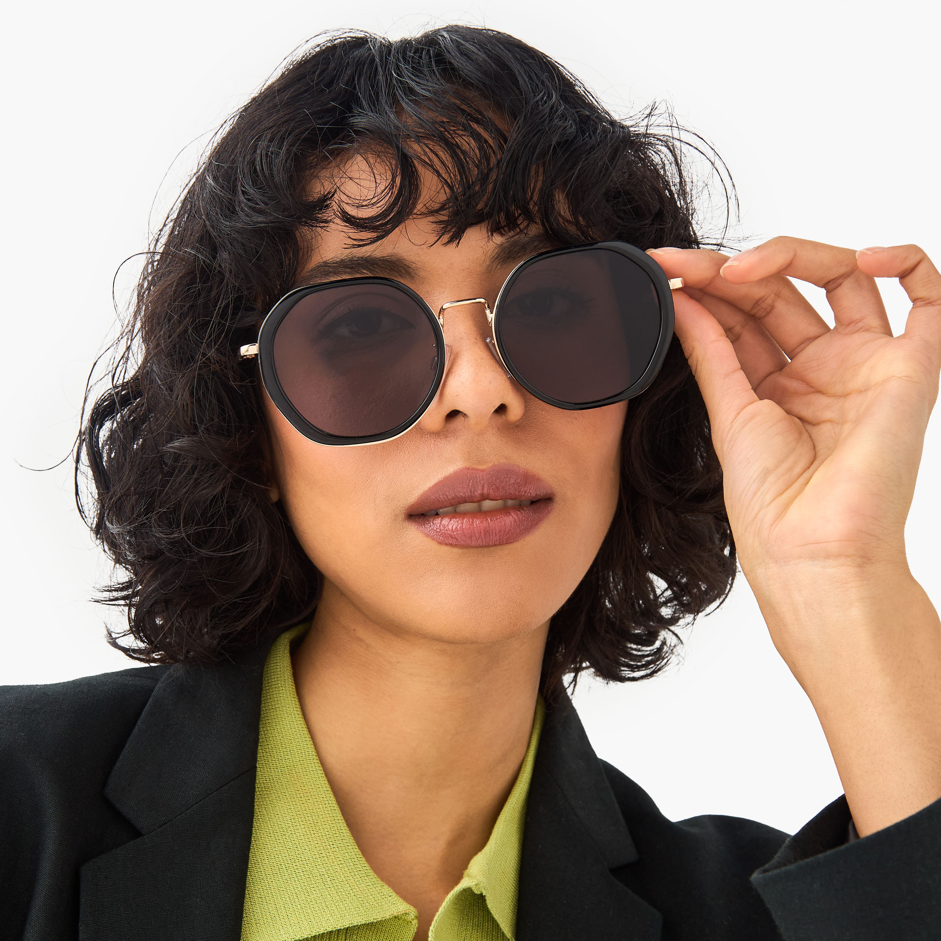 نظارة شمسية بإطار كامل وعدسات ملونة ووسادات أنف-women-sunglasses-image-2