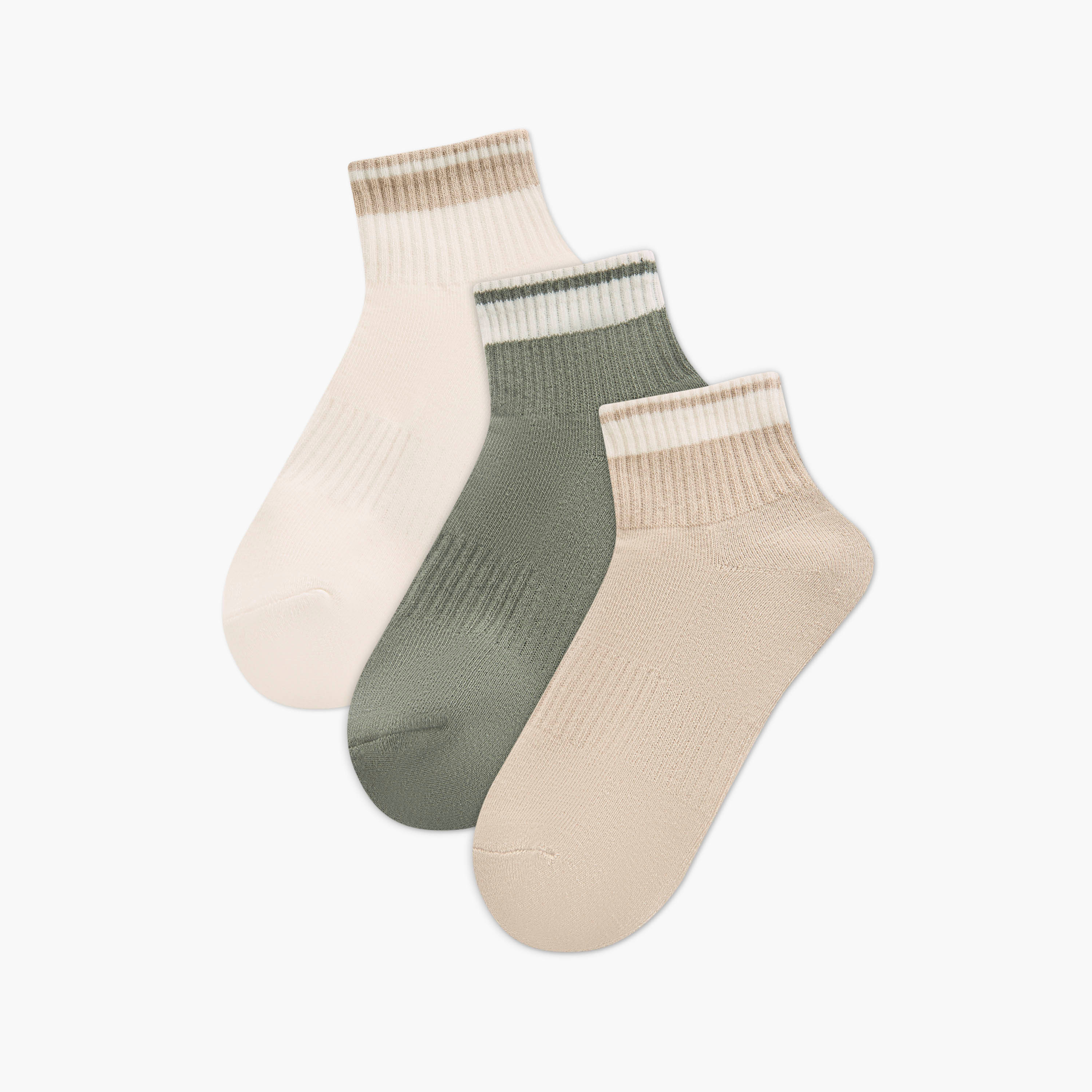 طقم جوارب مضلعة 3 أزواج بطول متوسط وحماية من البكتيريا-women-socksandstockings-image-1