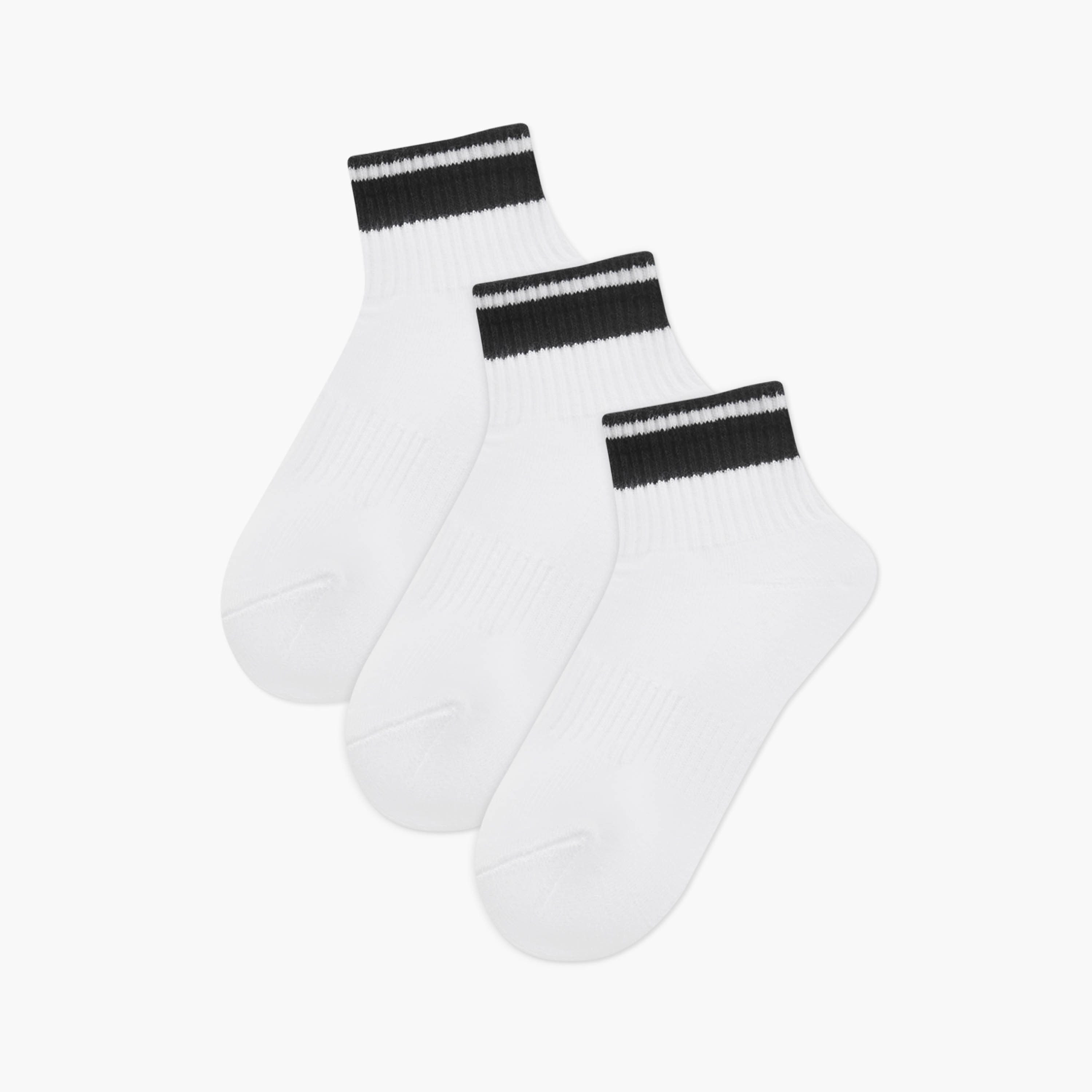 طقم جوارب مضلعة 3 أزواج بطول متوسط وحماية من البكتيريا-women-socksandstockings-image-1