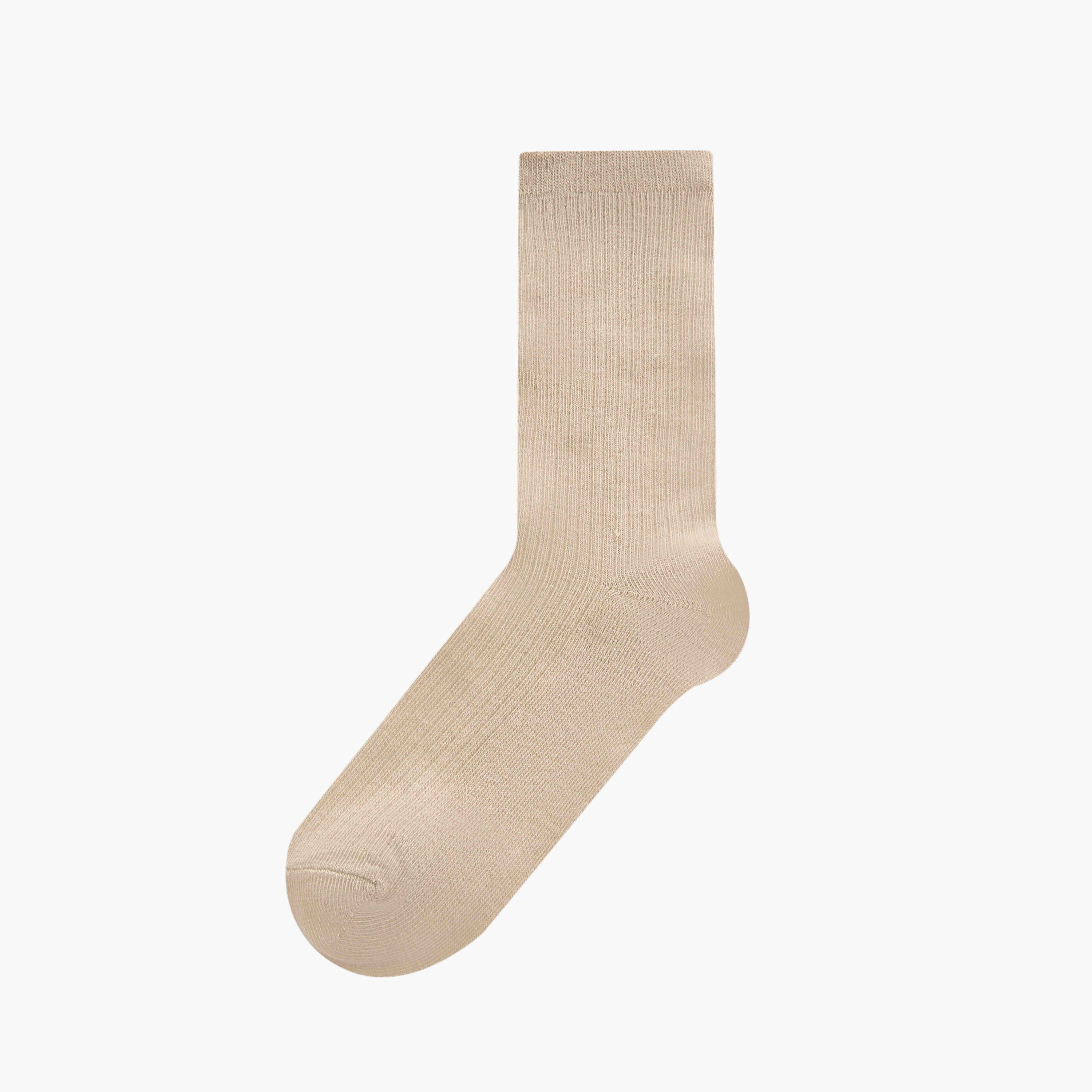 Set of 5 - Ribbed Crew Length Socks with Antibacterial Protection-women-socksandstockings-image-2
