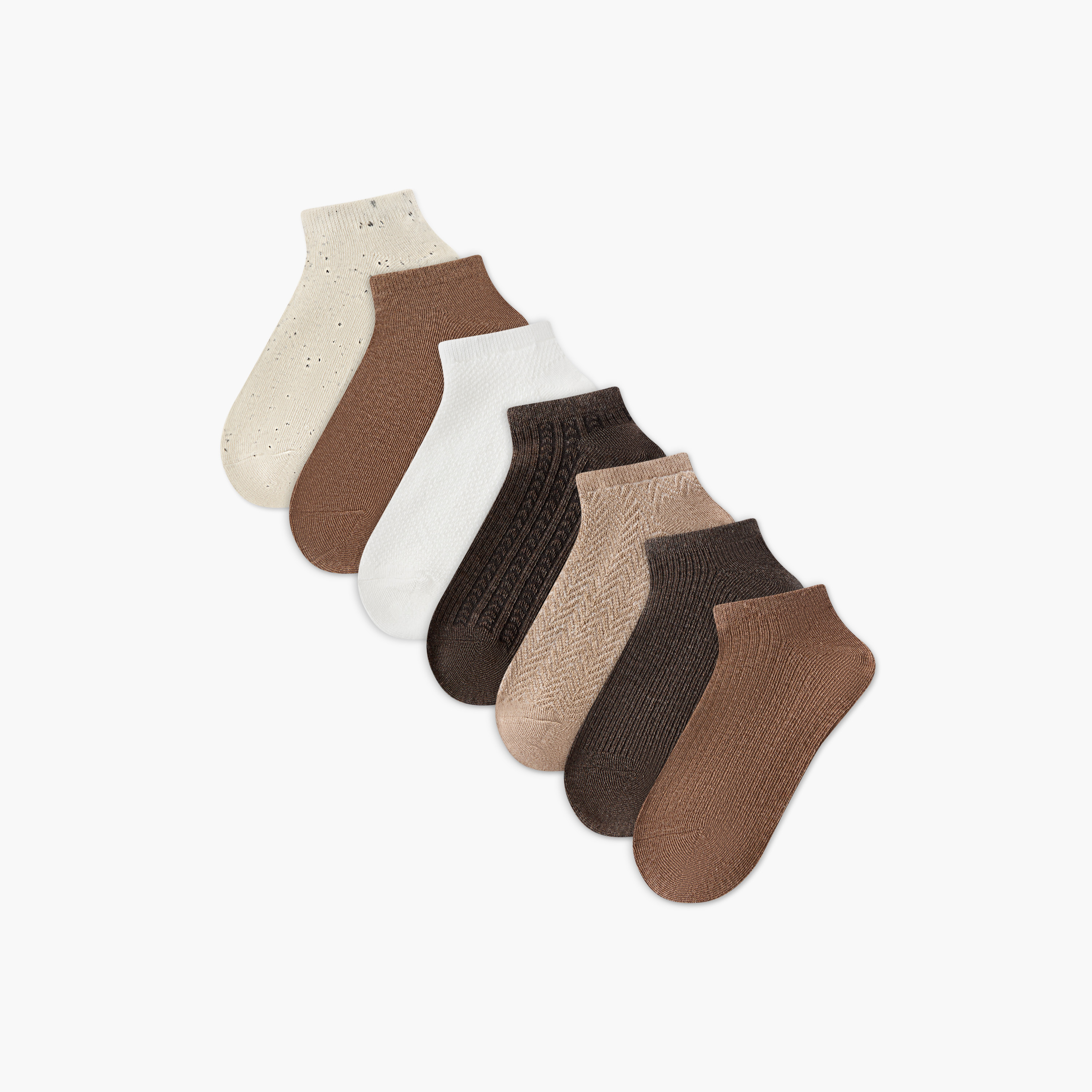 Set of 7 - Textured Trainer Socks with Antibacterial Protection-women-socksandstockings-image-1