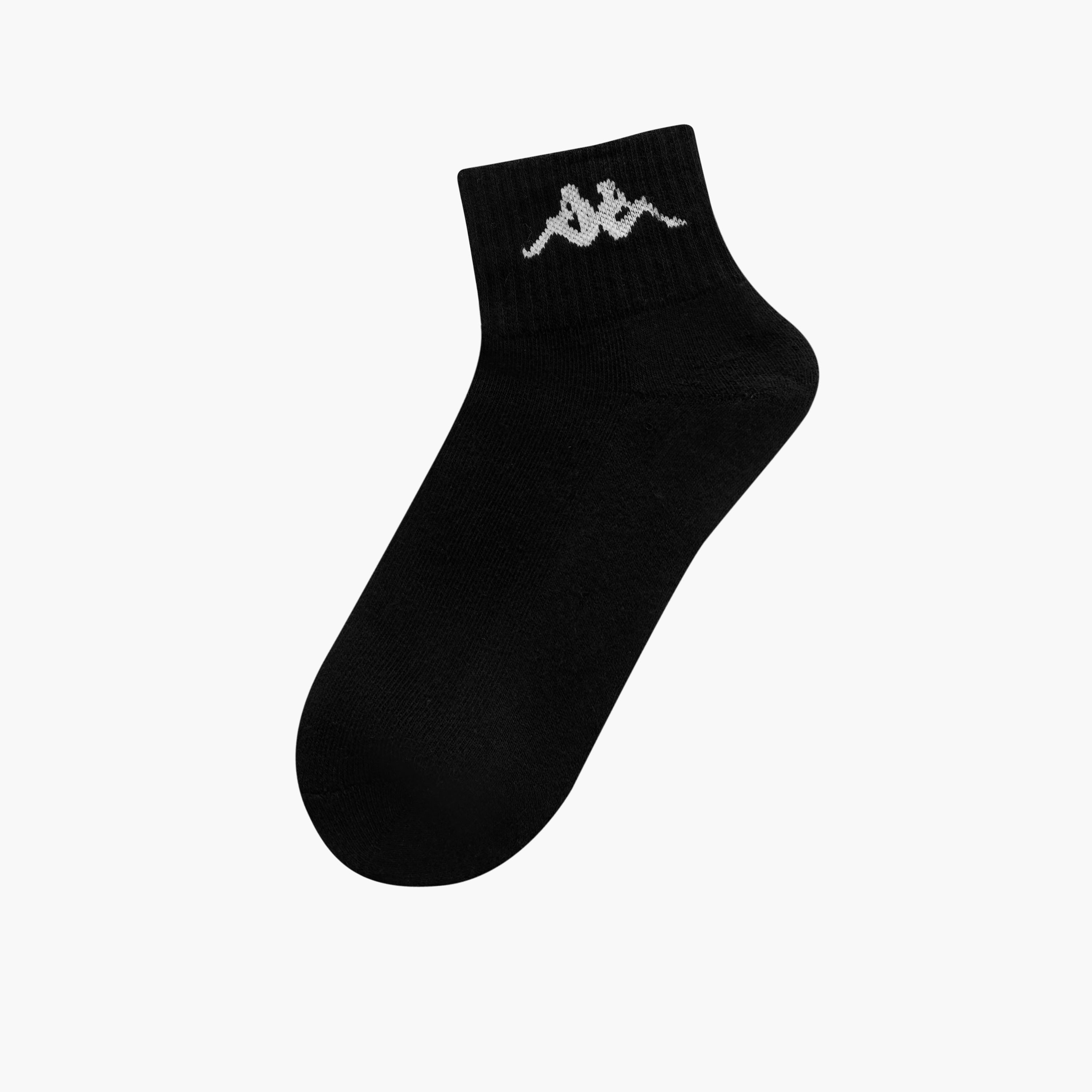 Set of 3 - Kappa Logo Print Ankle Length Socks with Antibacterial Protection-women-socksandstockings-image-2