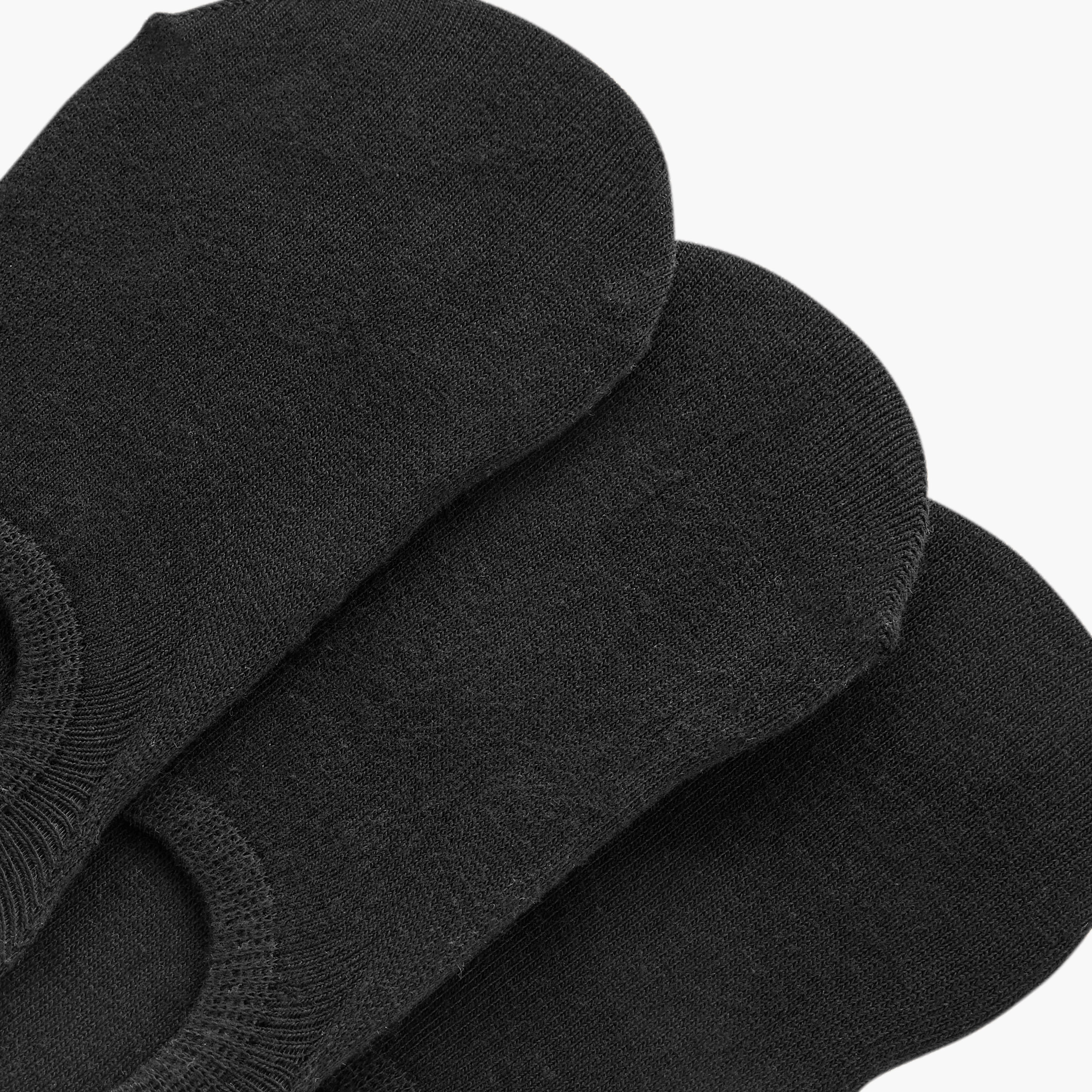 Set of 3 - Ribbed Invisible Socks with Antibacterial Protection-women-socksandstockings-image-3