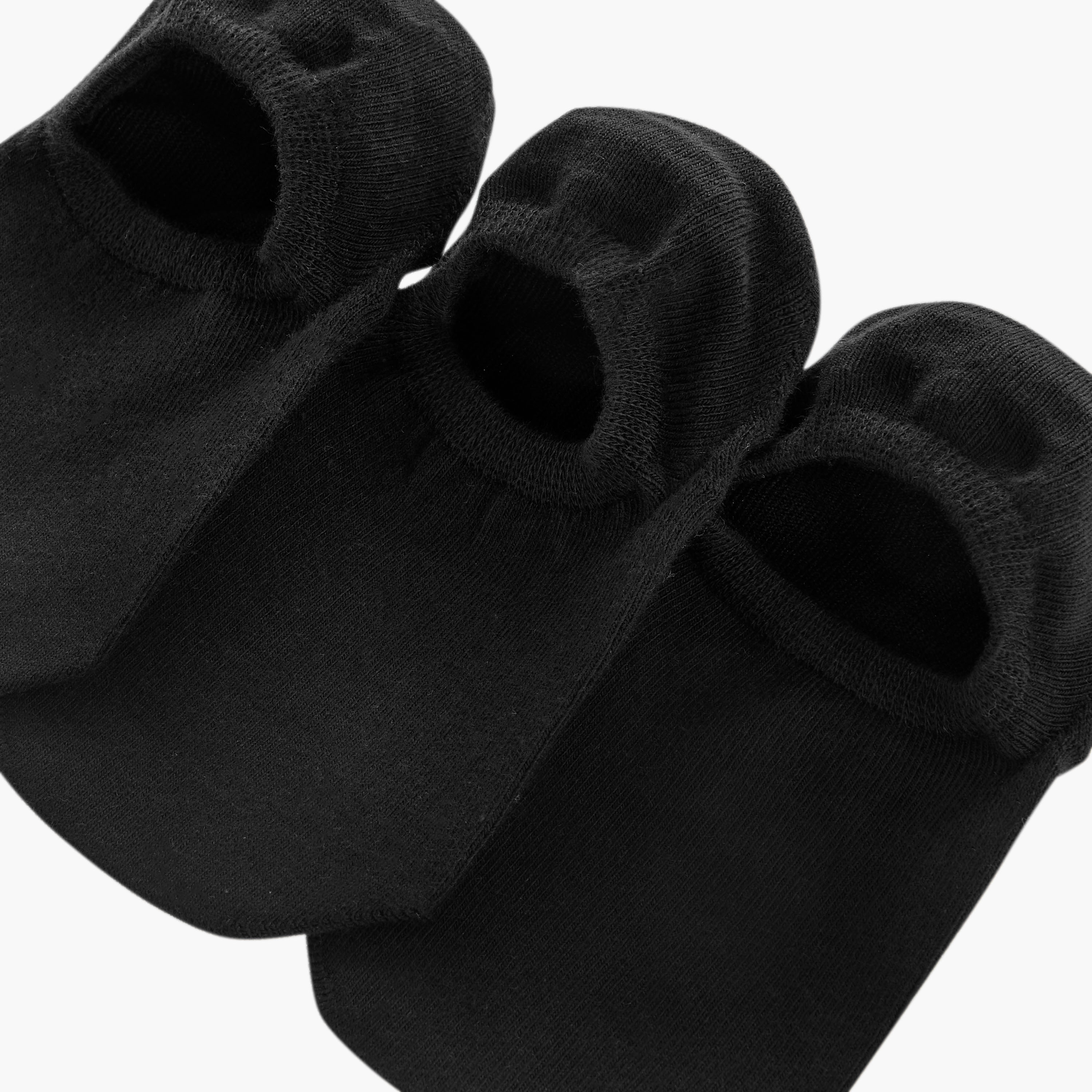 Set of 3 - Ribbed Invisible Socks with Antibacterial Protection-women-socksandstockings-image-4