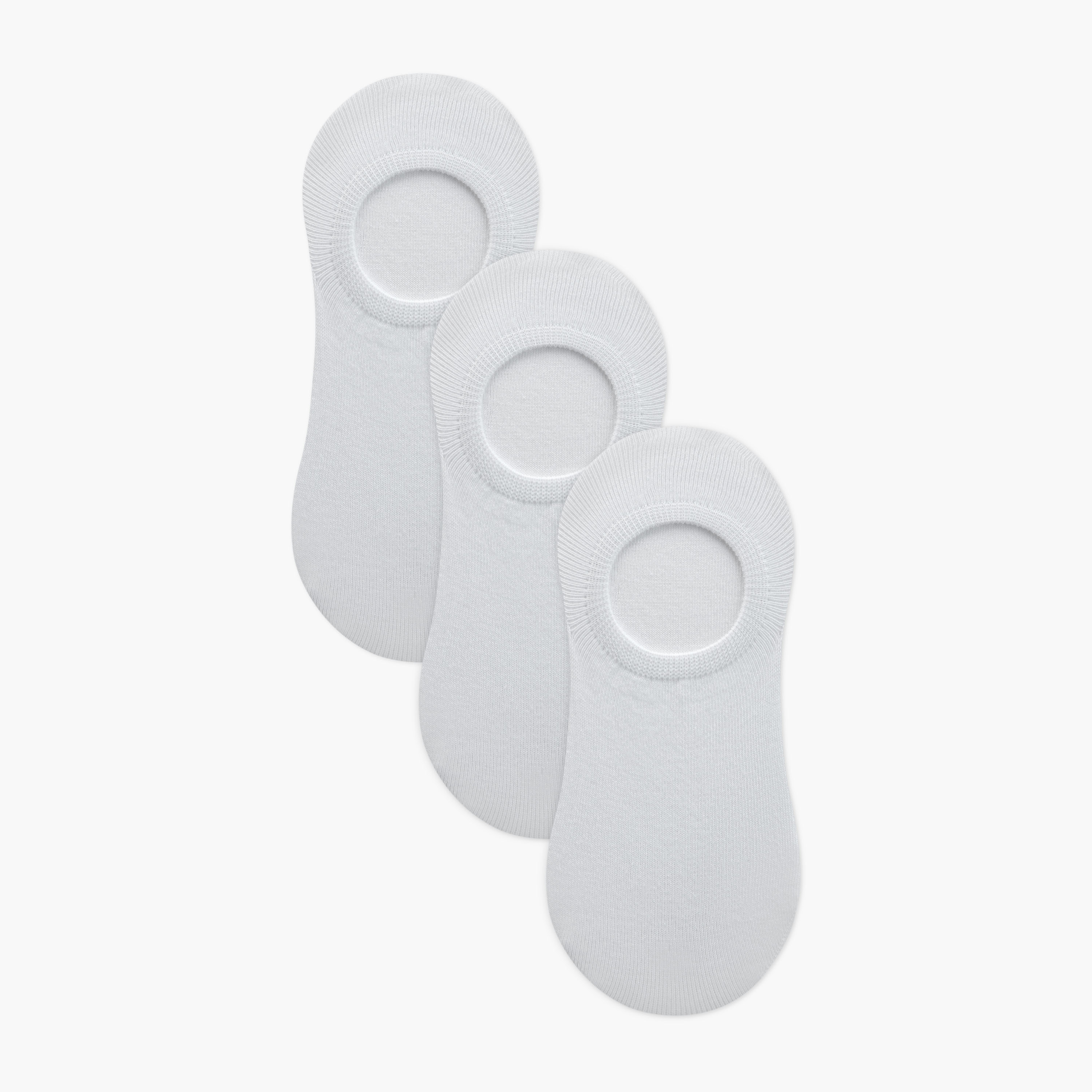 Set of 3 - Ribbed Invisible Socks with Antibacterial Protection-women-socksandstockings-image-1