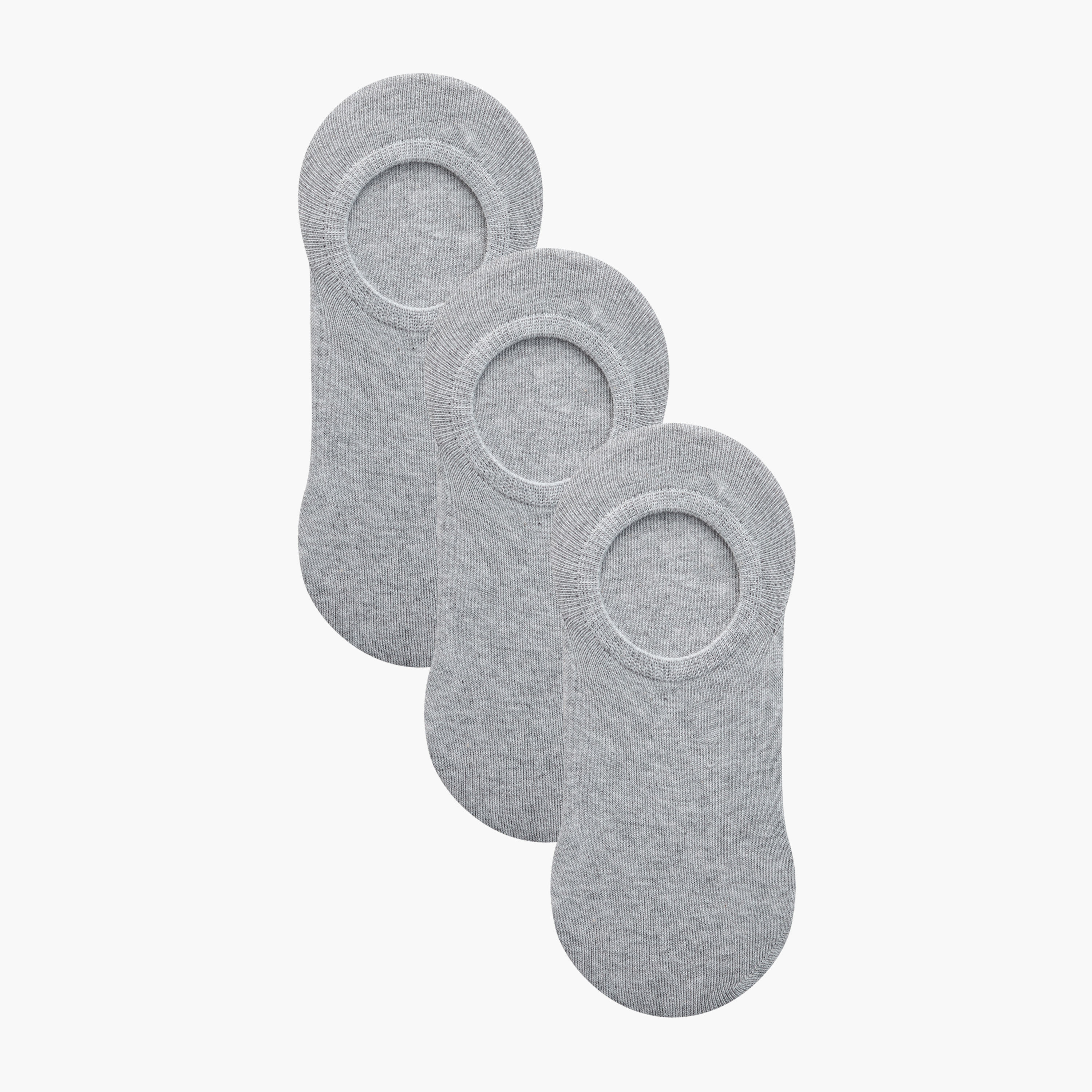 Set of 3 - Ribbed Invisible Socks with Antibacterial Protection-women-socksandstockings-image-1