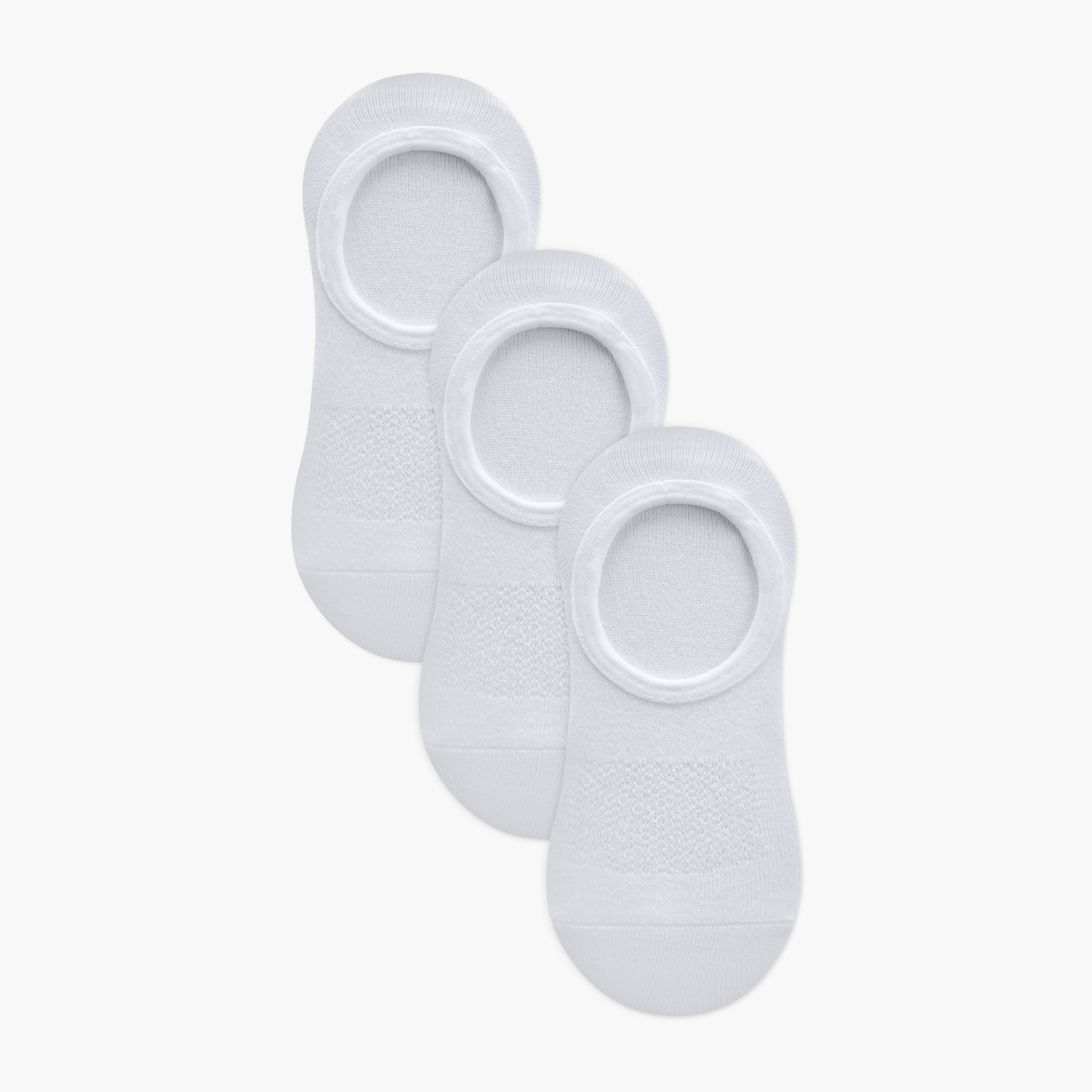 Set of 3 - Textured No-Show Socks with Antibacterial Protection-women-socksandstockings-image-1