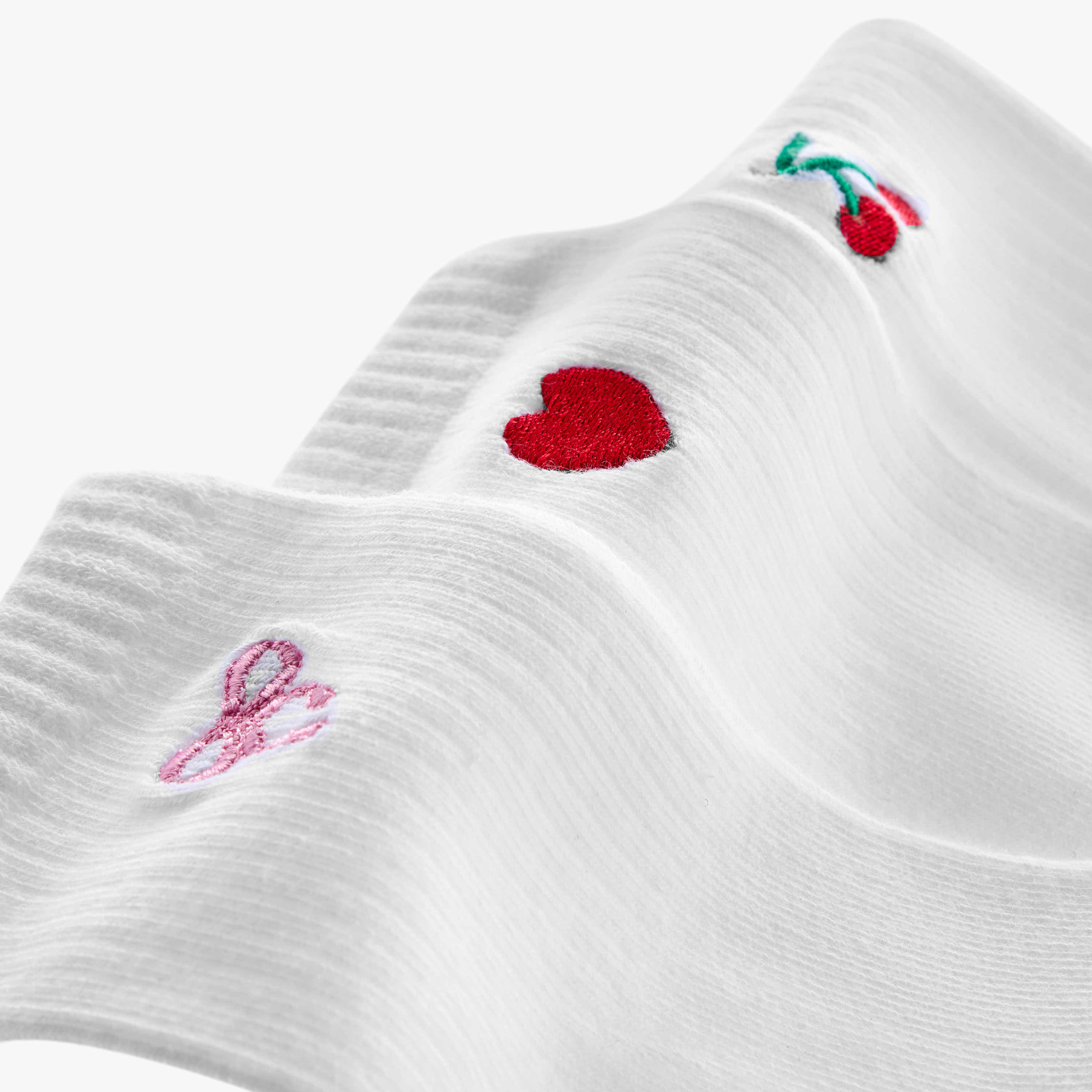 Set of 3 - Embroidered Crew Length Socks with Antibacterial Protection-women-socksandstockings-image-4