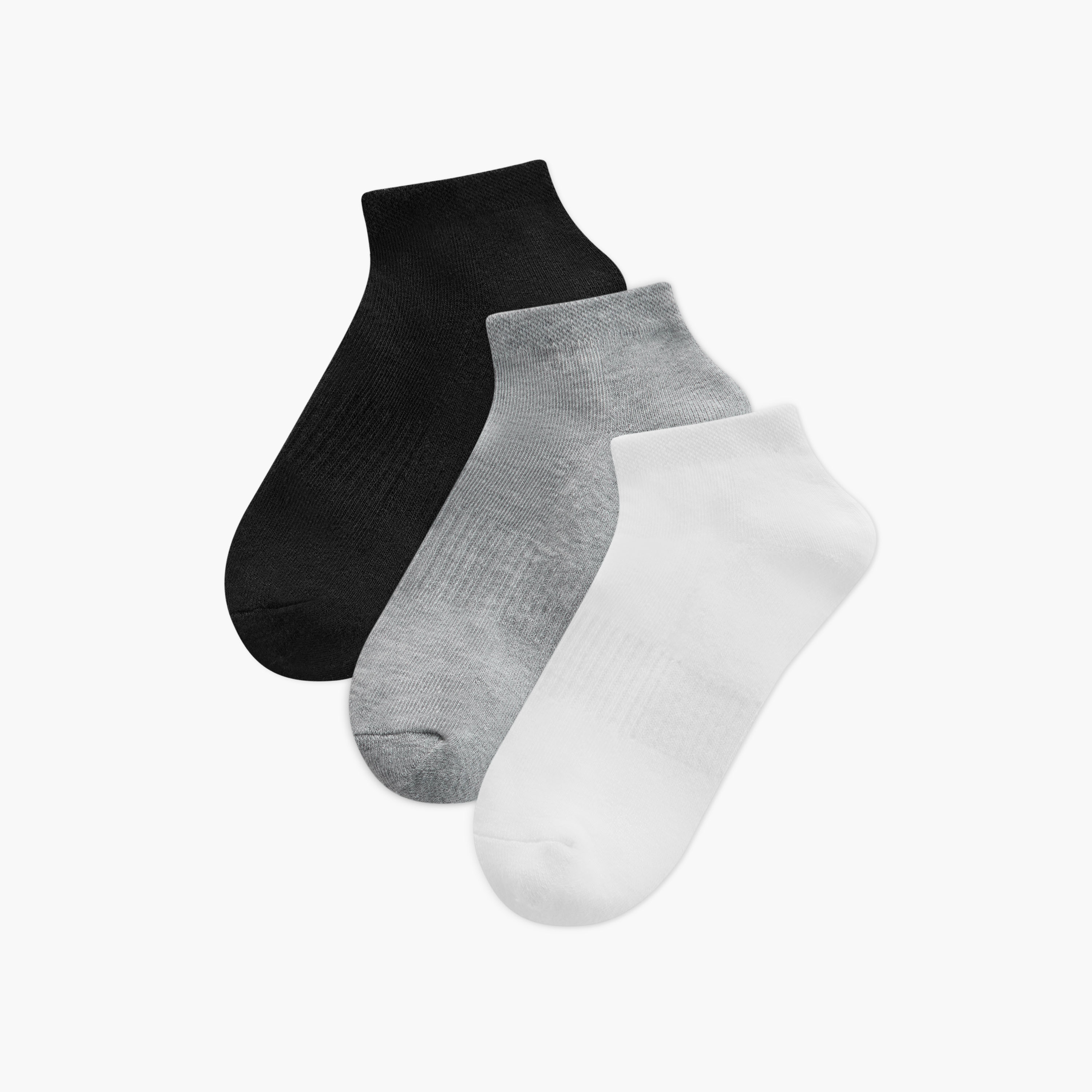 طقم جوارب مضلعة 3 أزواج بطول الكاحل-women-socksandstockings-image-1