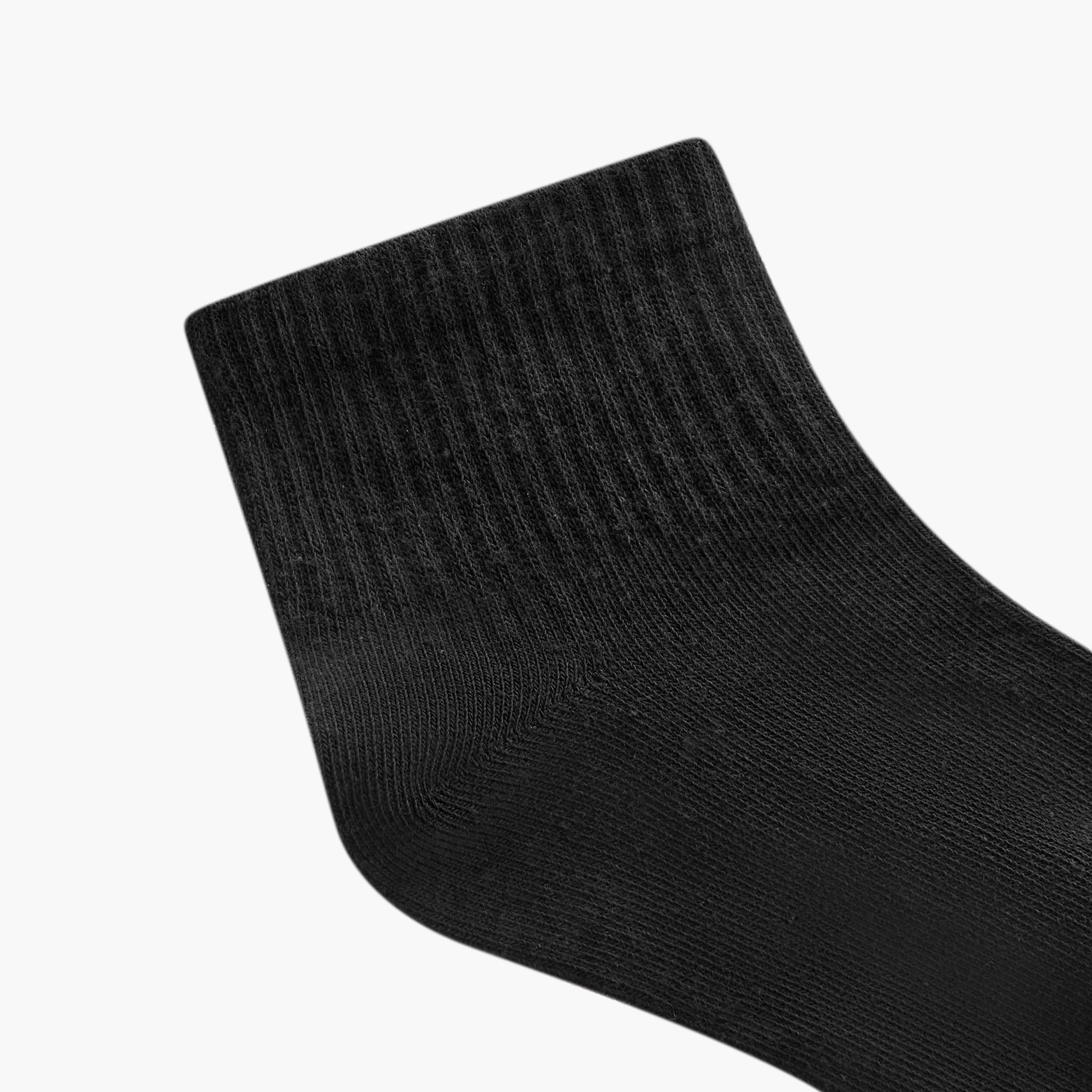 Set of 5 - Ribbed Quarter Crew Length Socks with Antibacterial Protection-women-socksandstockings-image-5