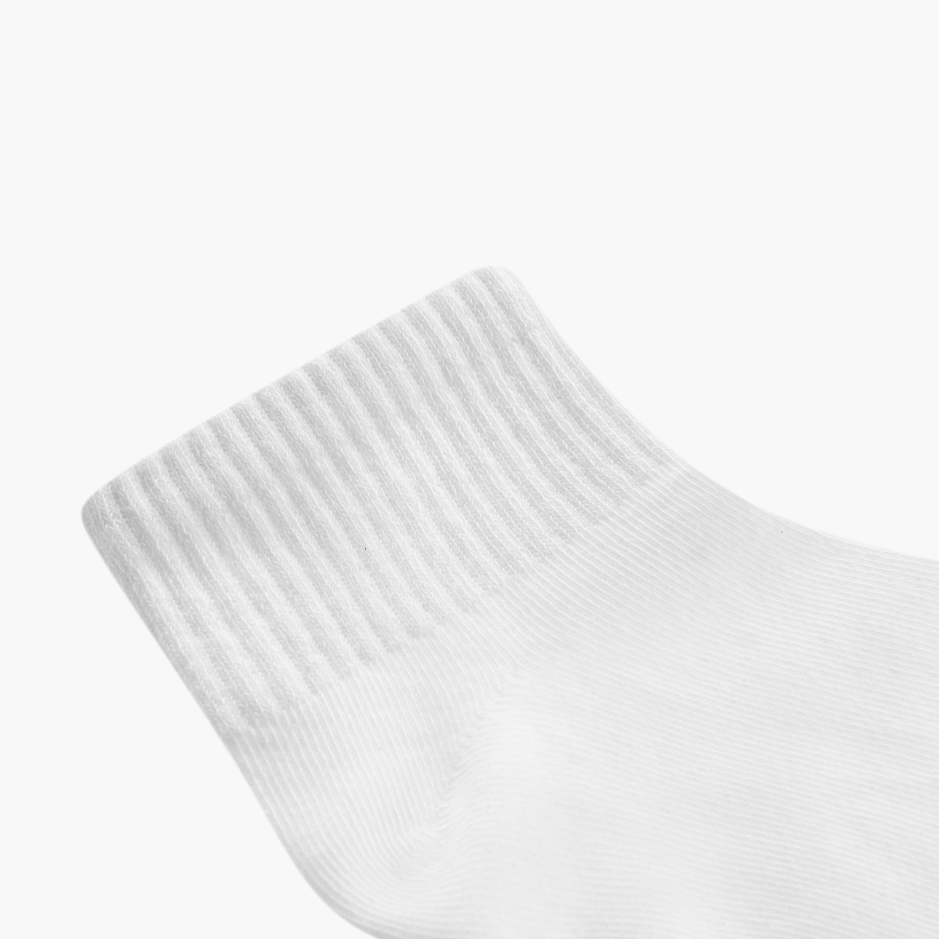 Set of 5 - Ribbed Quarter Crew Length Socks with Antibacterial Protection-women-socksandstockings-image-5