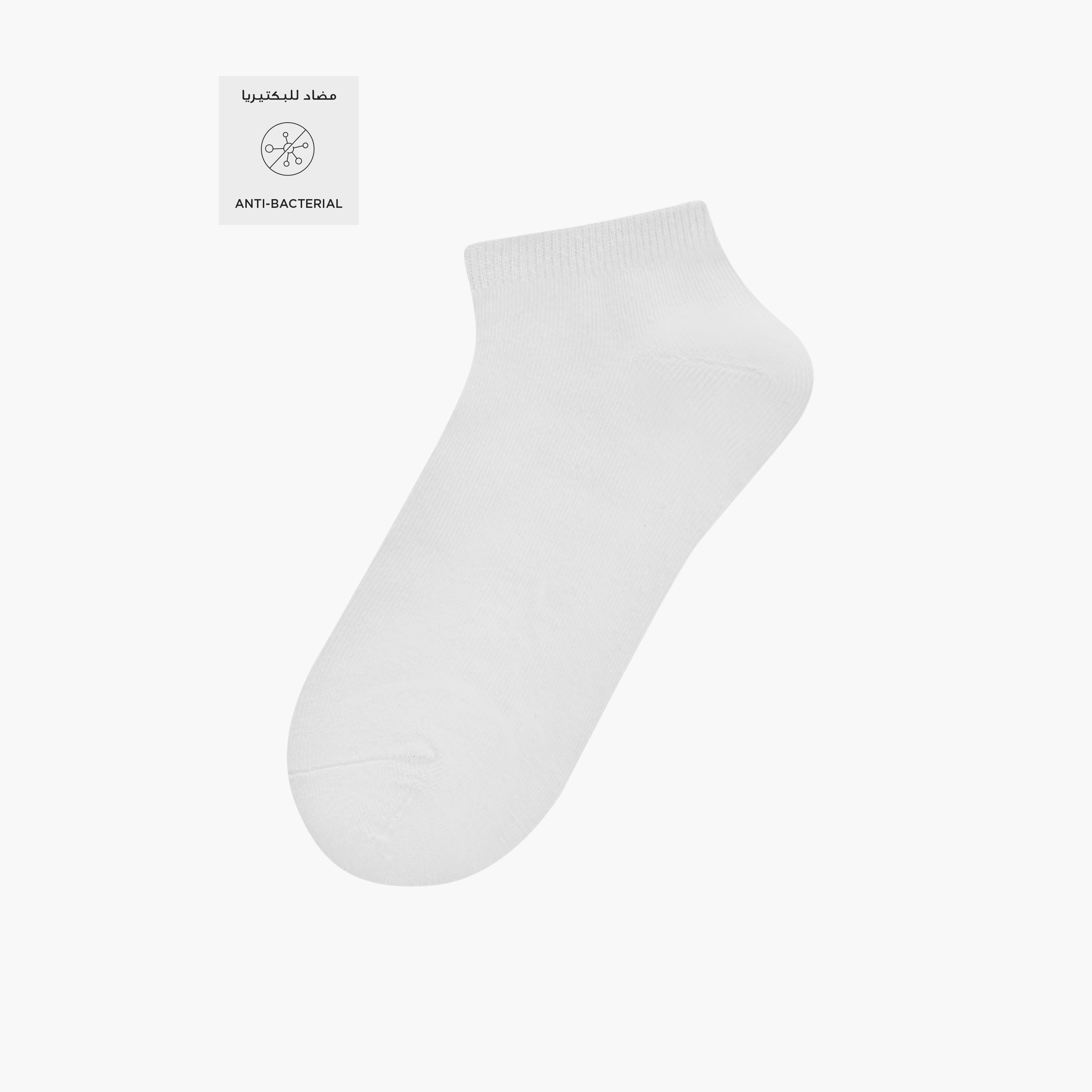 طقم جوارب مضلعة 5 أزواج بطول الكاحل وحماية من البكتيريا-women-socksandstockings-image-2