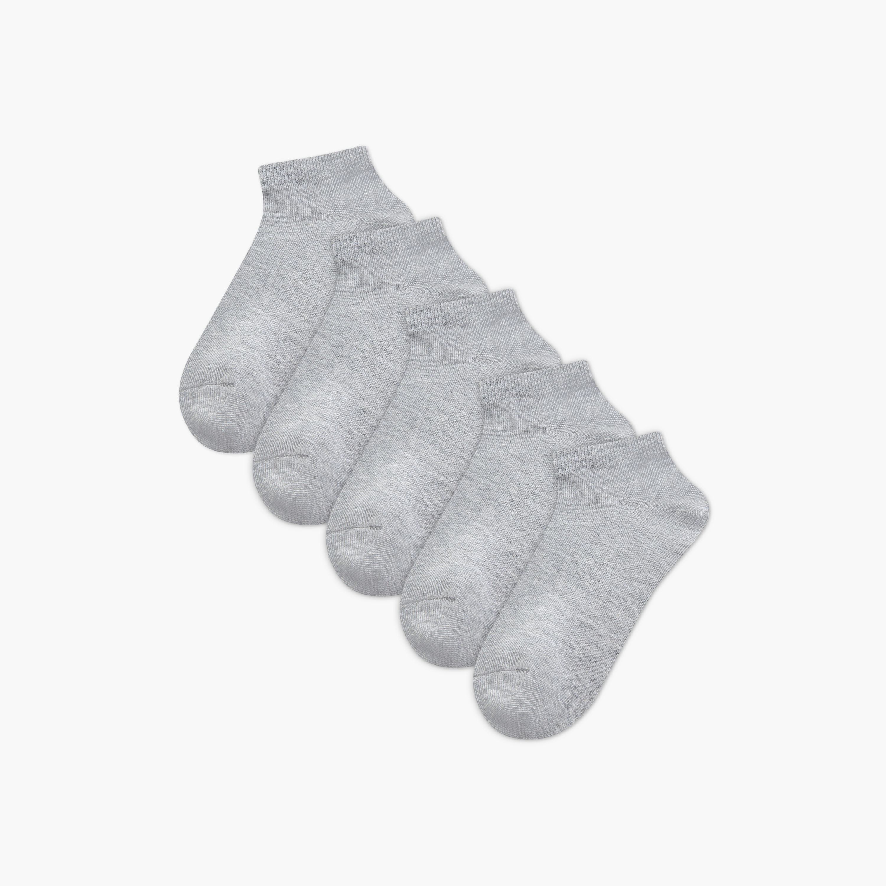 طقم جوارب مضلعة 5 أزواج بطول الكاحل وحماية من البكتيريا-women-socksandstockings-image-1