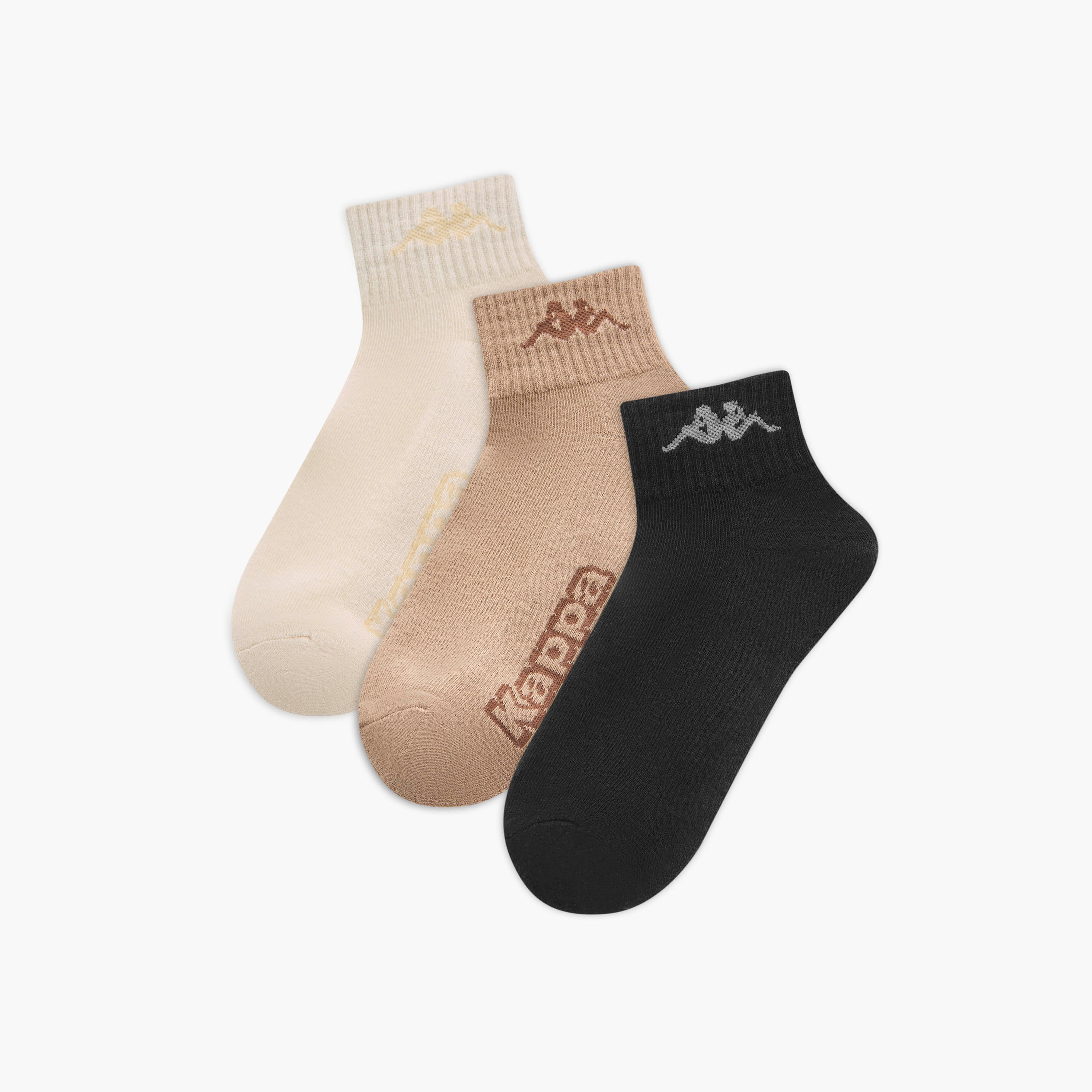Set of 3 - Kappa Logo Detail Ankle Length Socks with Antibacterial Protection-women-socksandstockings-image-1