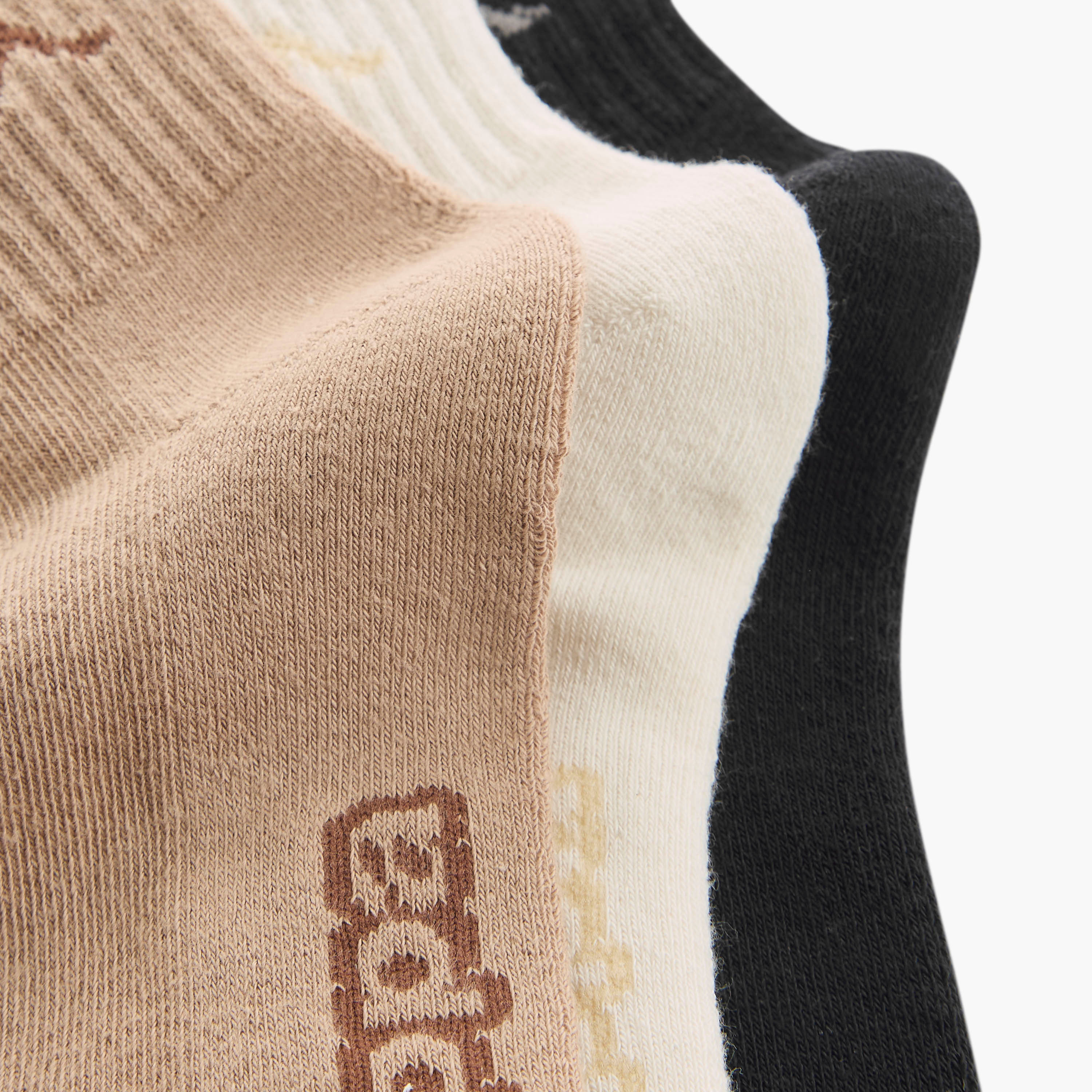 Set of 3 - Kappa Logo Detail Ankle Length Socks with Antibacterial Protection-women-socksandstockings-image-4
