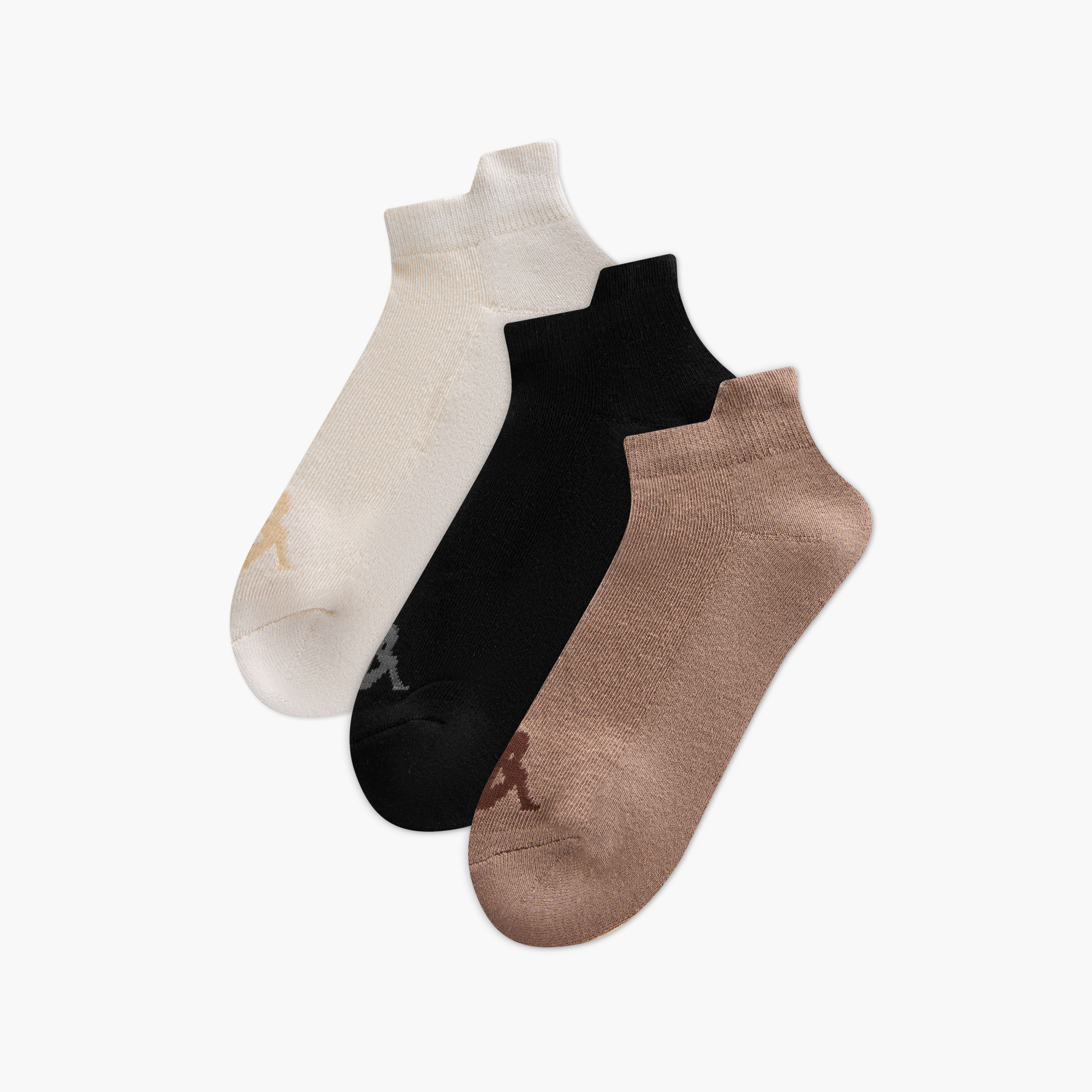 Set of 3 - Kappa Logo Print Trainer Socks with Antibacterial Protection-women-socksandstockings-image-1