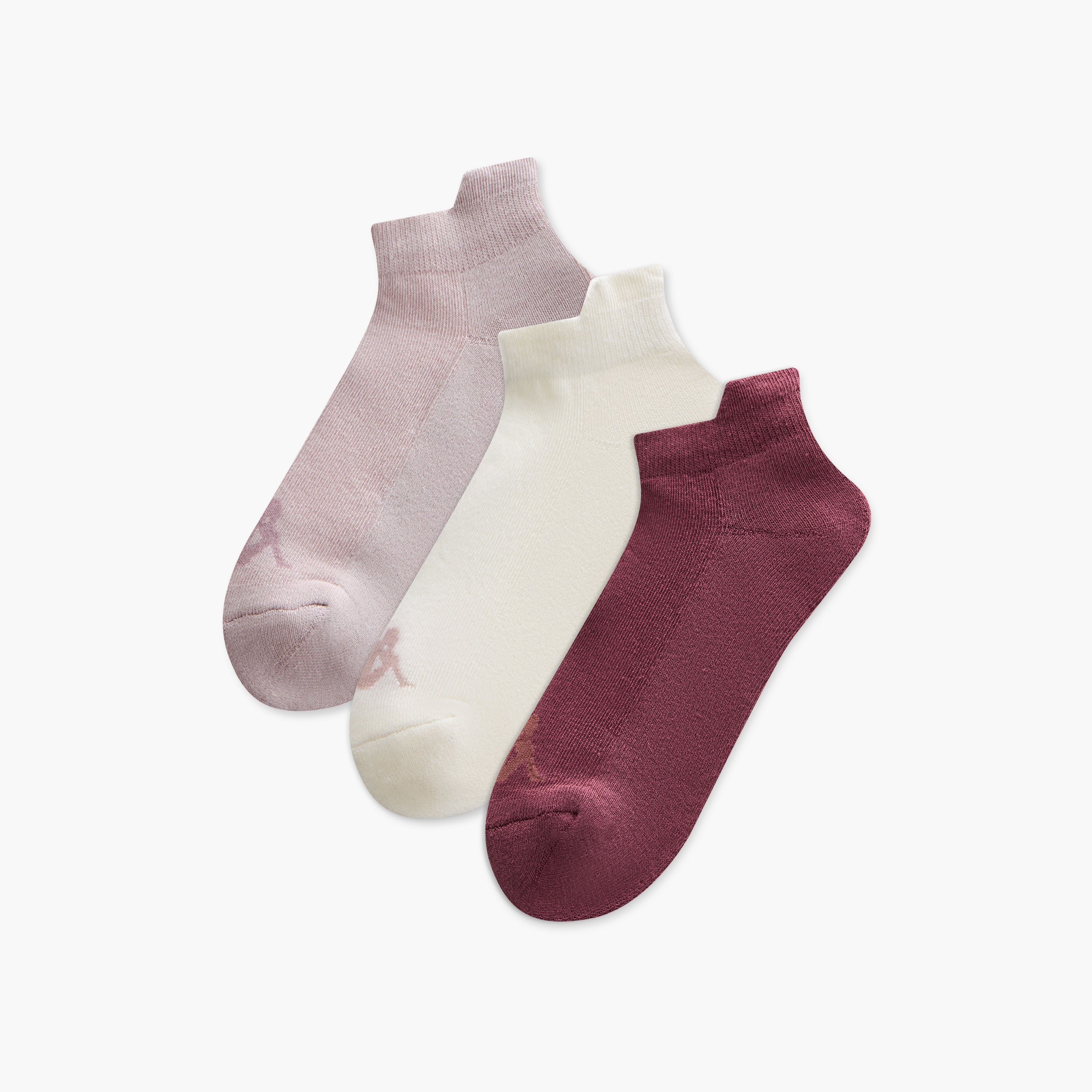 Set of 3 - Kappa Ribbed Ankle Length Socks with Antibacterial Protection-women-socksandstockings-image-1