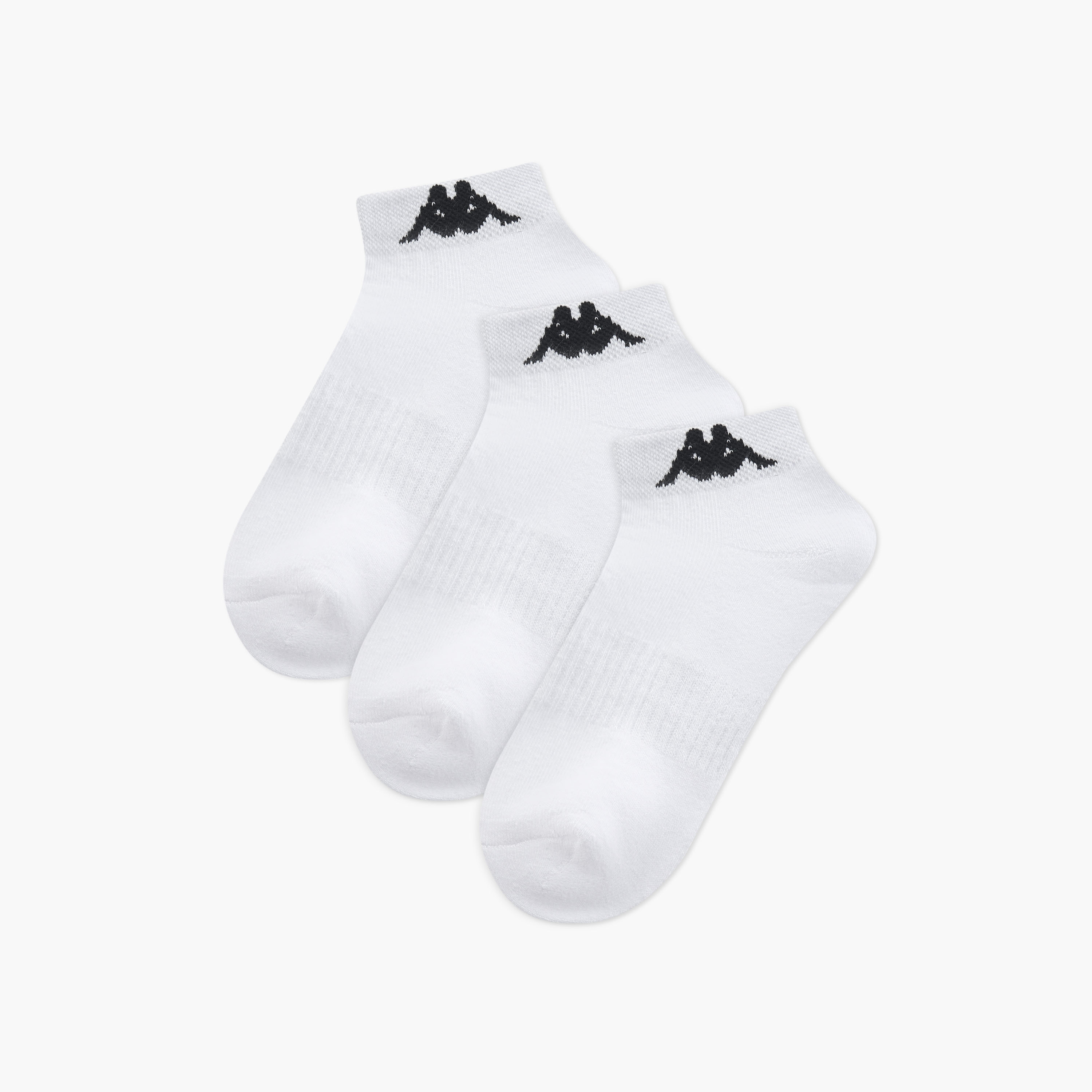 Set of 3 - Kappa Logo Print Ankle Length Socks with Antibacterial Protection-women-socksandstockings-image-1