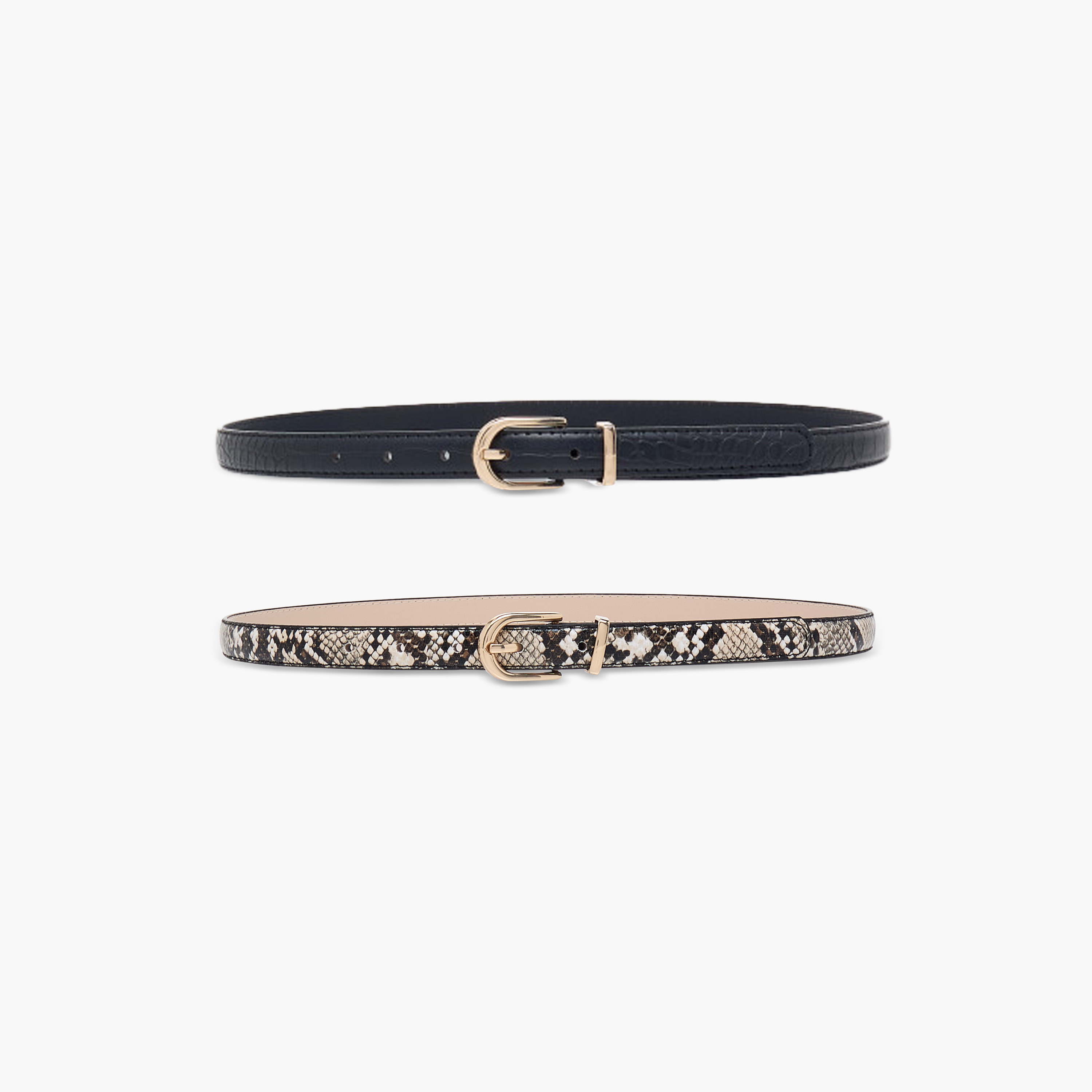 Set of 2 - Snake Print Belt with Pin Buckle Closure-women-clothingaccessories-belts-image-4