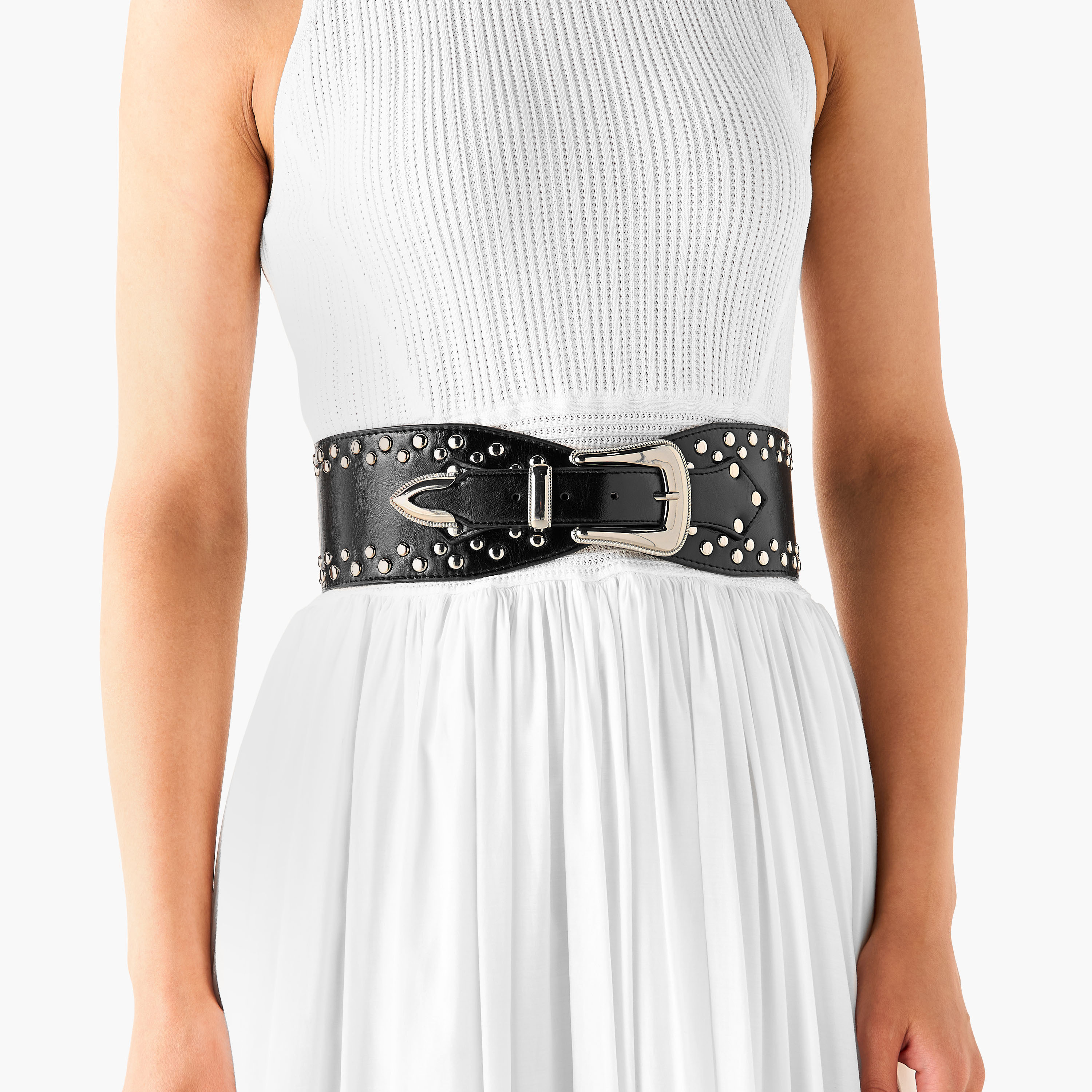 Studded Belt with Pin Buckle Closure-women-clothingaccessories-belts-image-2