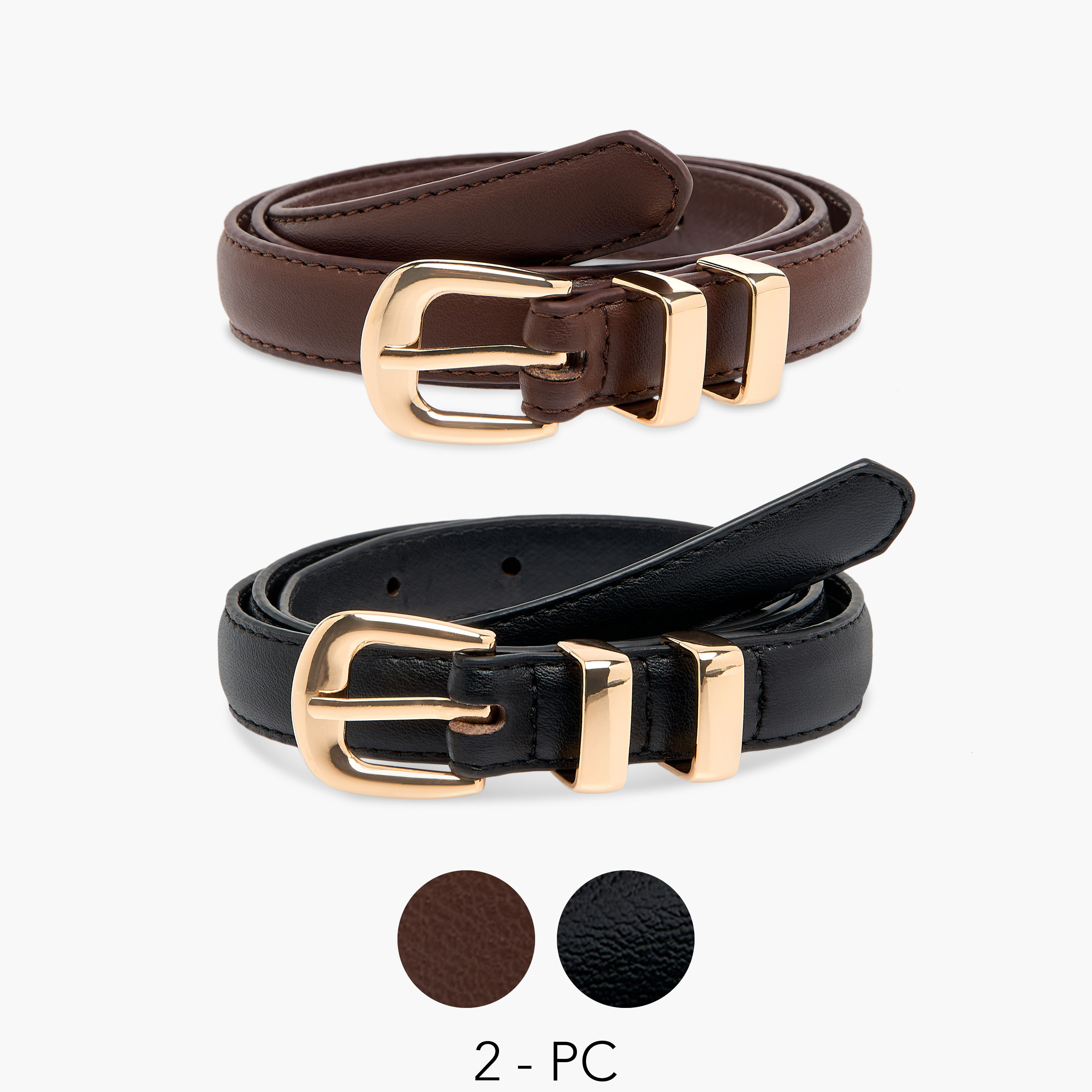 Set of 2 - Pin Buckle Closure Belt-women-clothingaccessories-belts-image-1