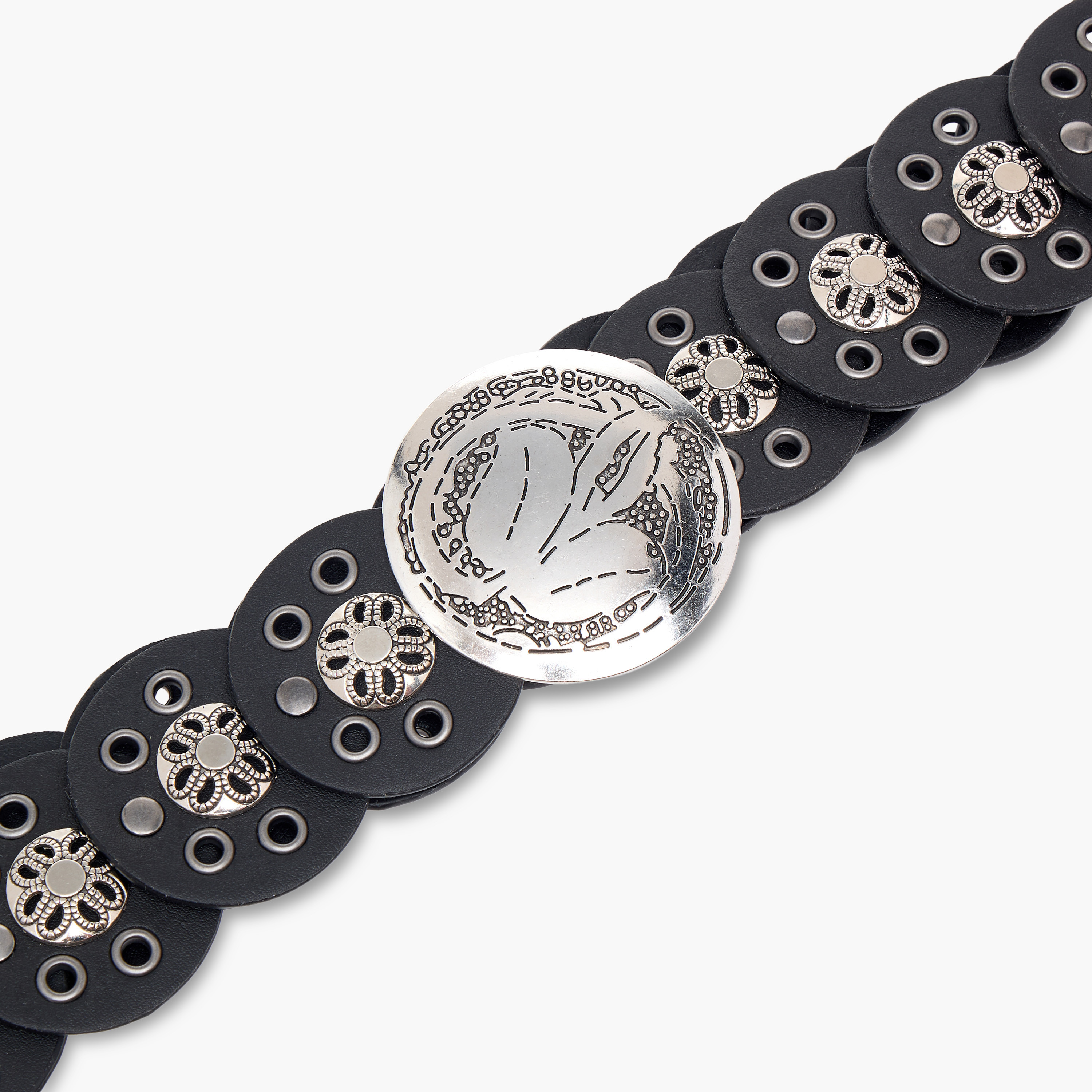 Metallic Eyelet Detail Disc Belt-women-clothingaccessories-belts-image-5