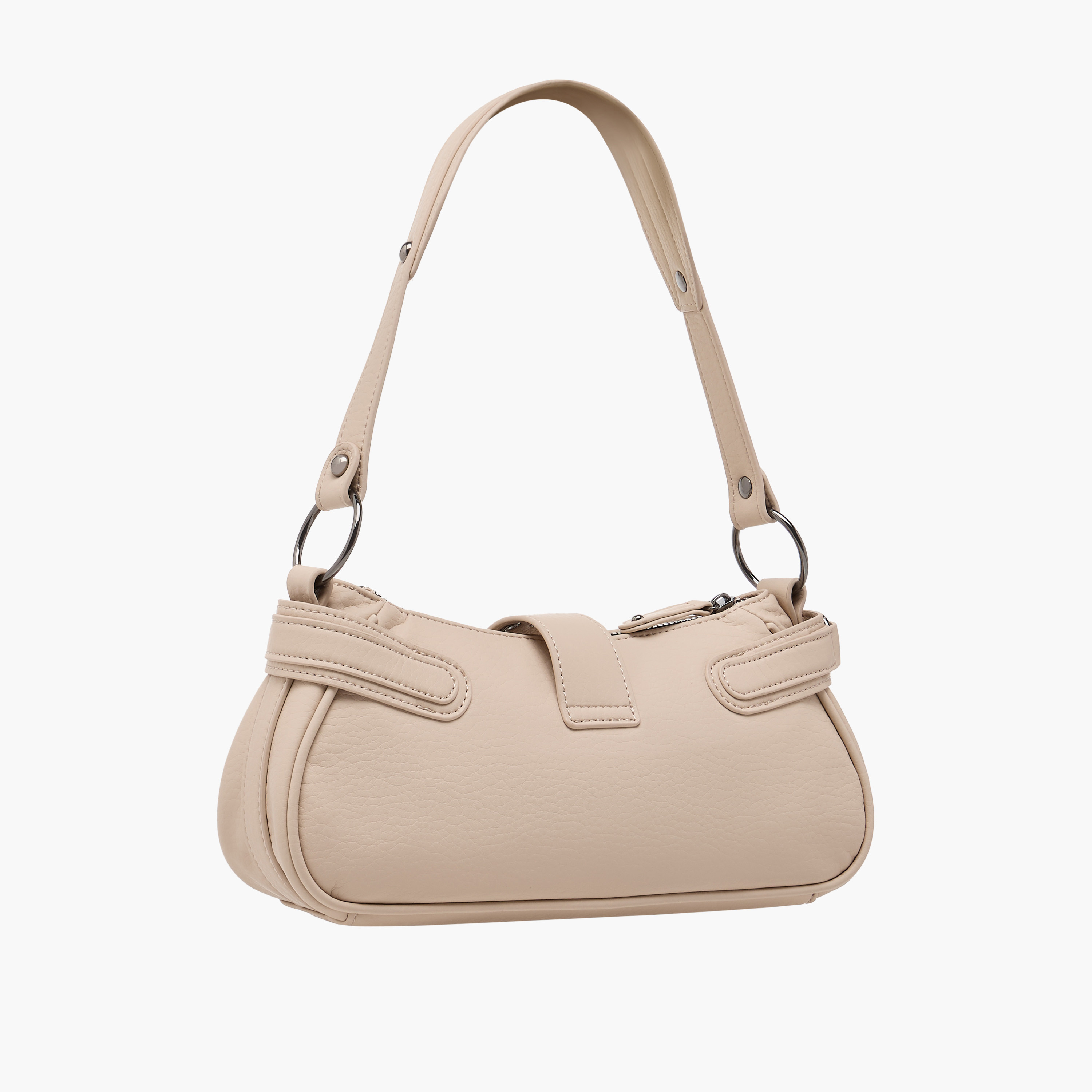 Rivet Detail Shoulder Bag with Zipper Closure and Adjustable Strap-women-bagsandwallets-handbags-image-4