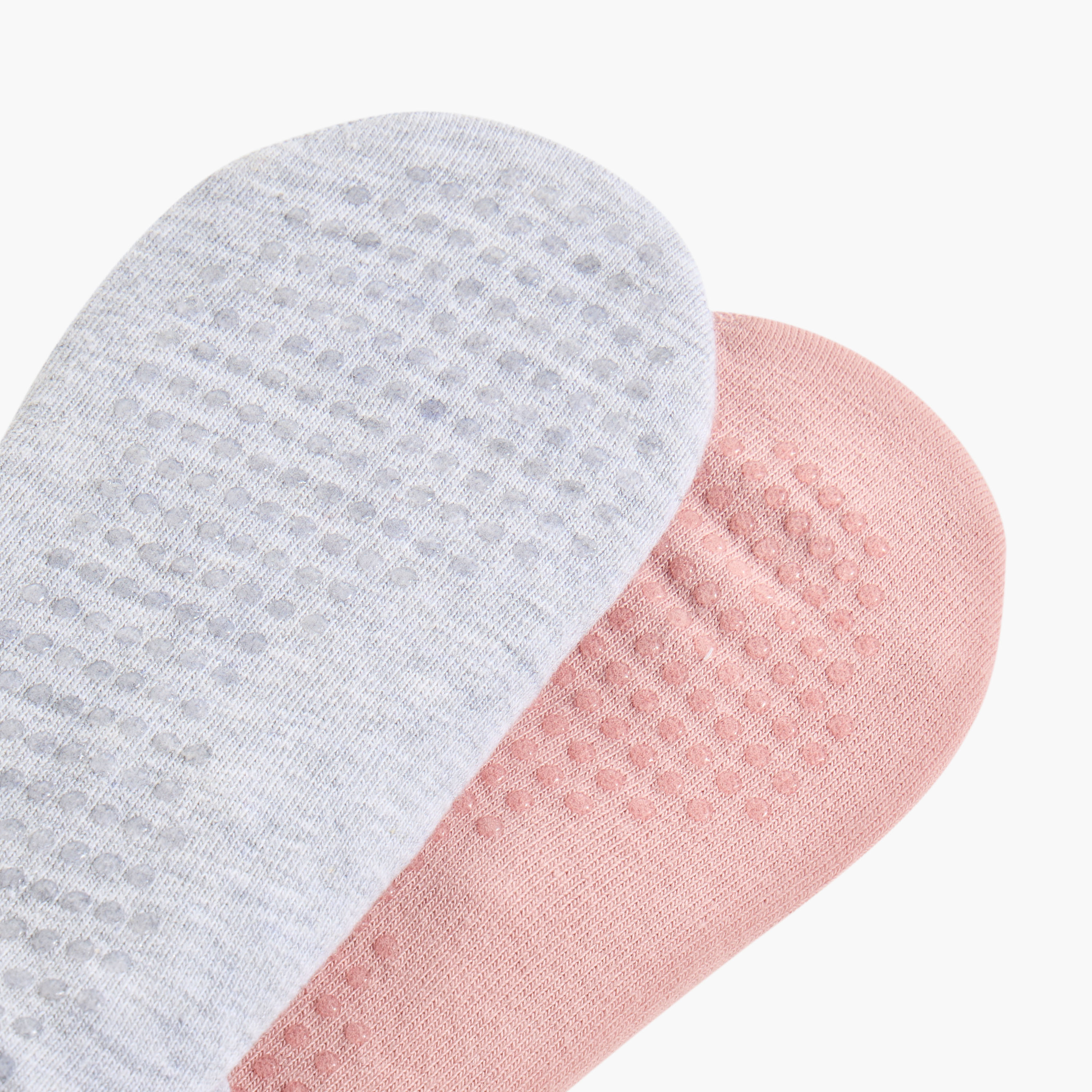 Set of 2 - Textured Yoga Footsie with Antibacterial Protection-women-socksandstockings-image-3