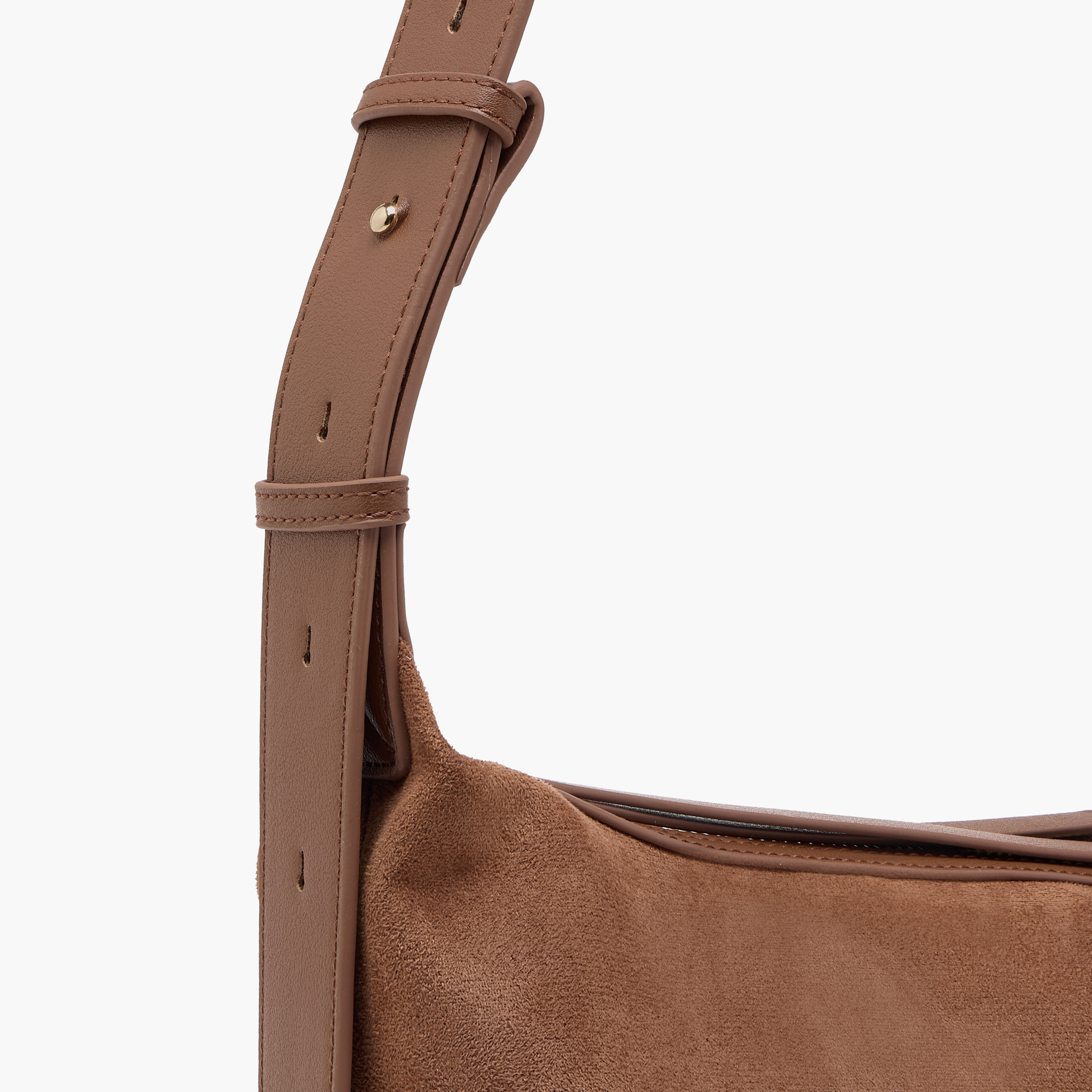 Textured Suede Shoulder Bag with Strap Handle and Zip Closure-women-bagsandwallets-handbags-image-5