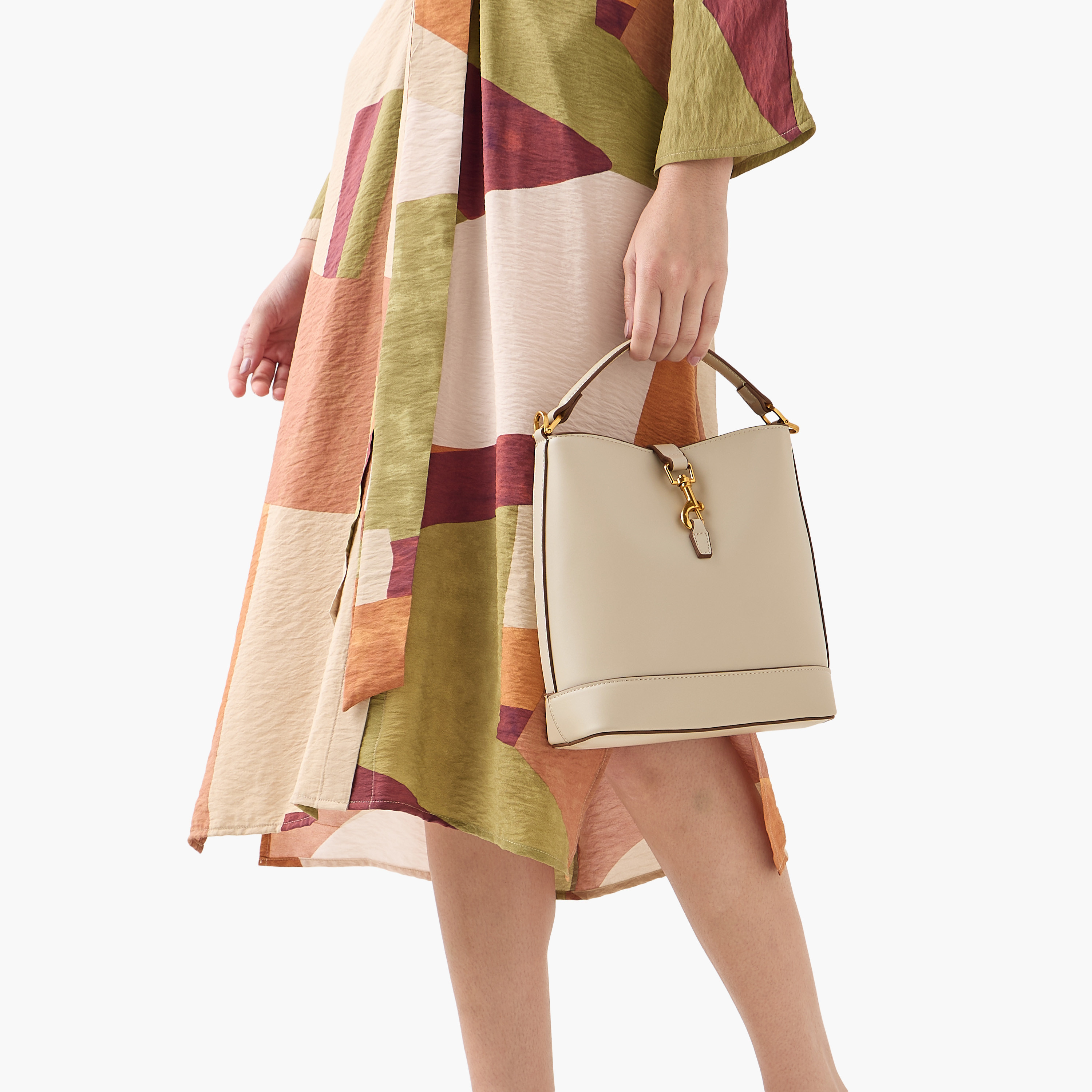 شنطة دلو بارزة الملمس بمشبك إغلاق ومقبض-women-bagsandwallets-handbags-image-2